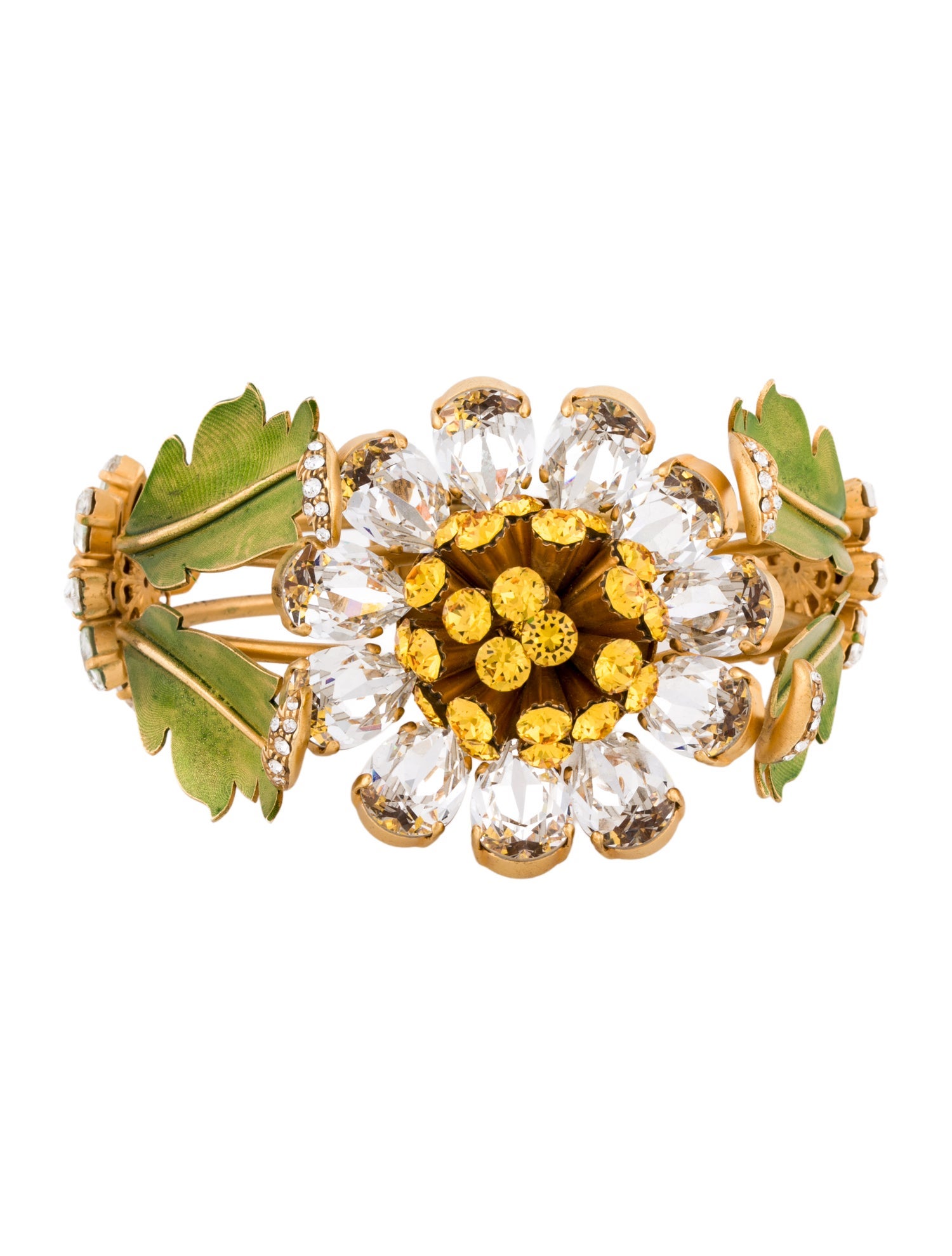 Dolce & Gabbana Crystal Flower Bangle Bracelet