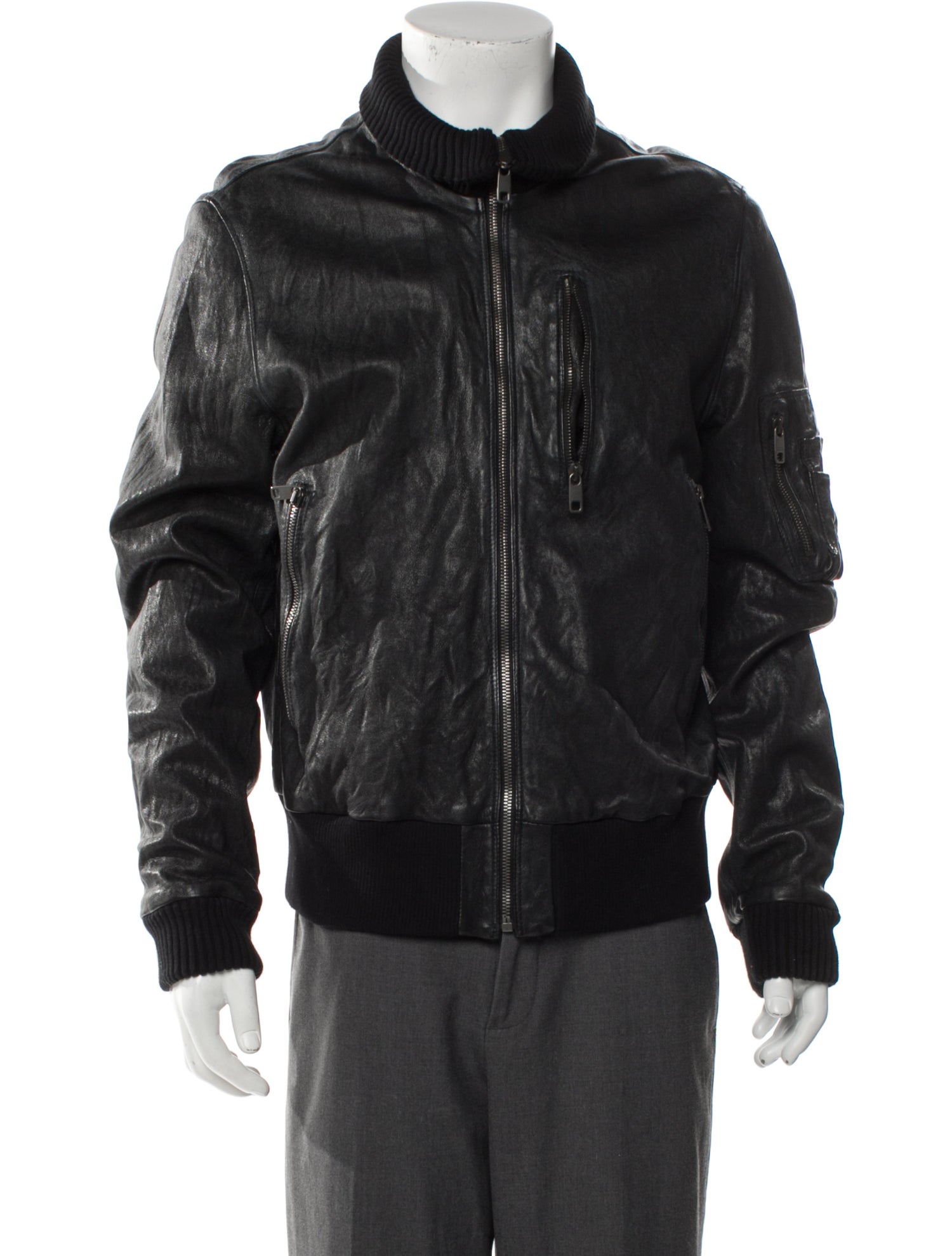 Dolce & Gabbana Leather Bomber Jacket w/ Tags