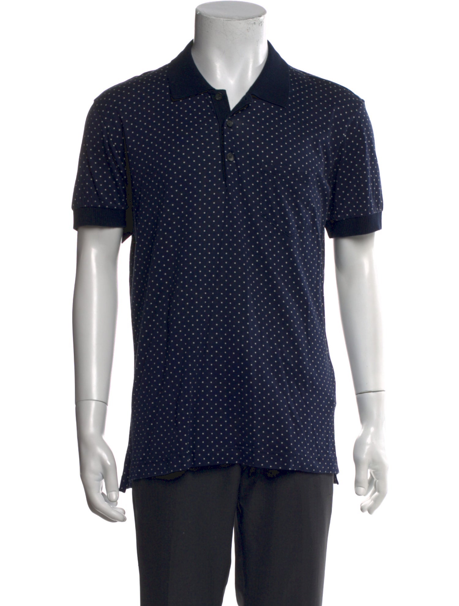 Dolce & Gabbana Polka Dot Print Crew Neck Polo Shirt