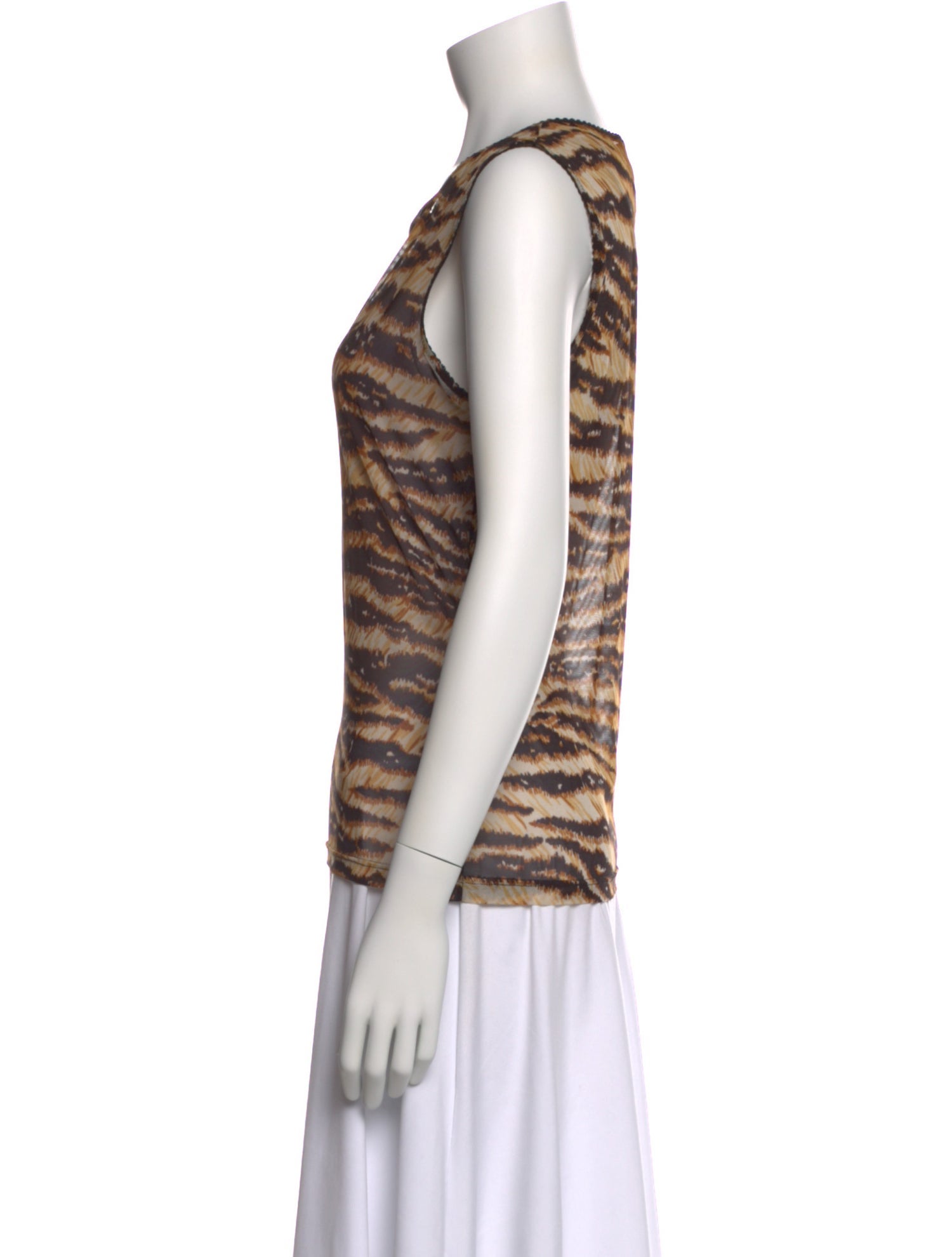 Dolce & Gabbana Animal Print Scoop Neck Top
