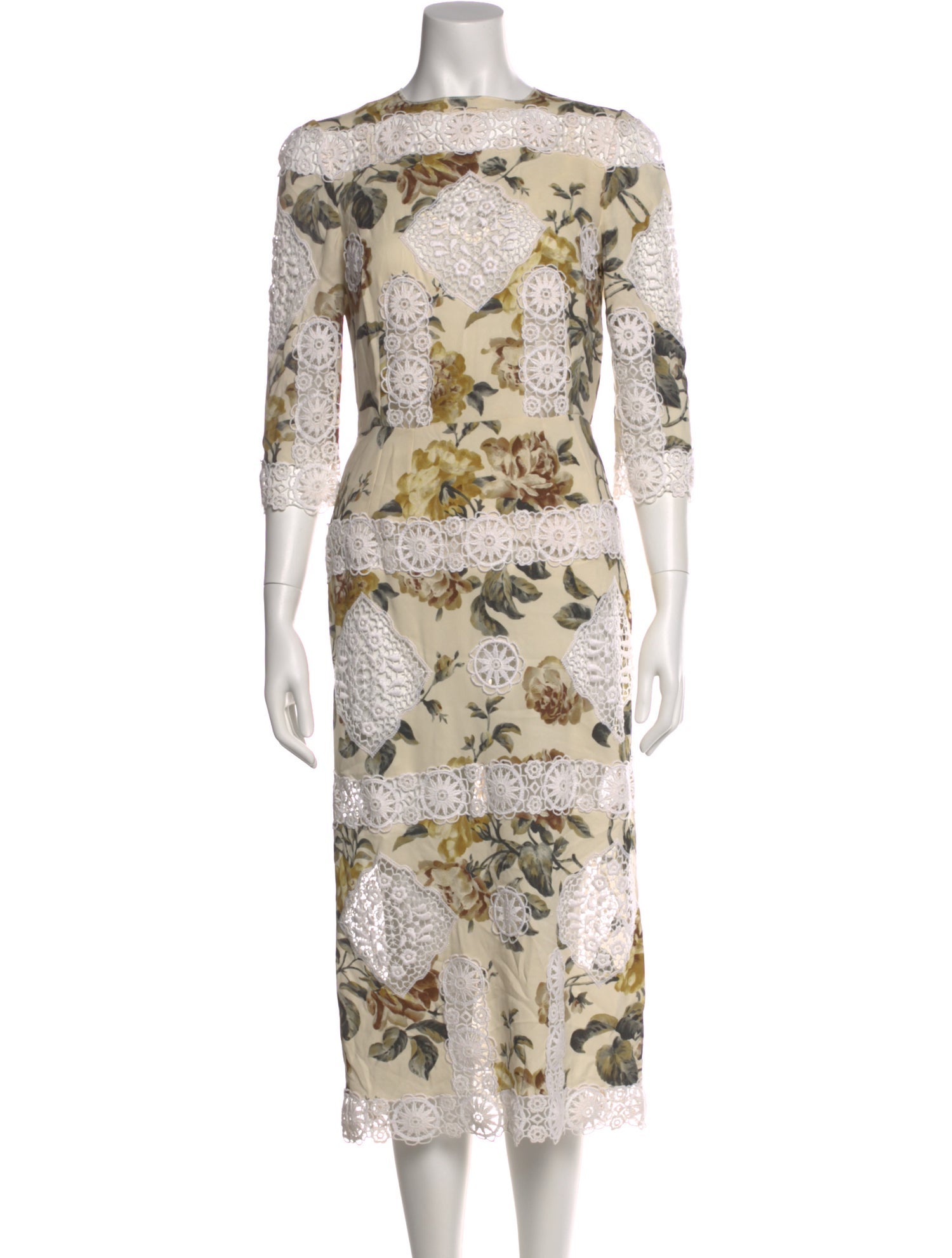 Dolce & Gabbana Lace Pattern Midi Length Dress