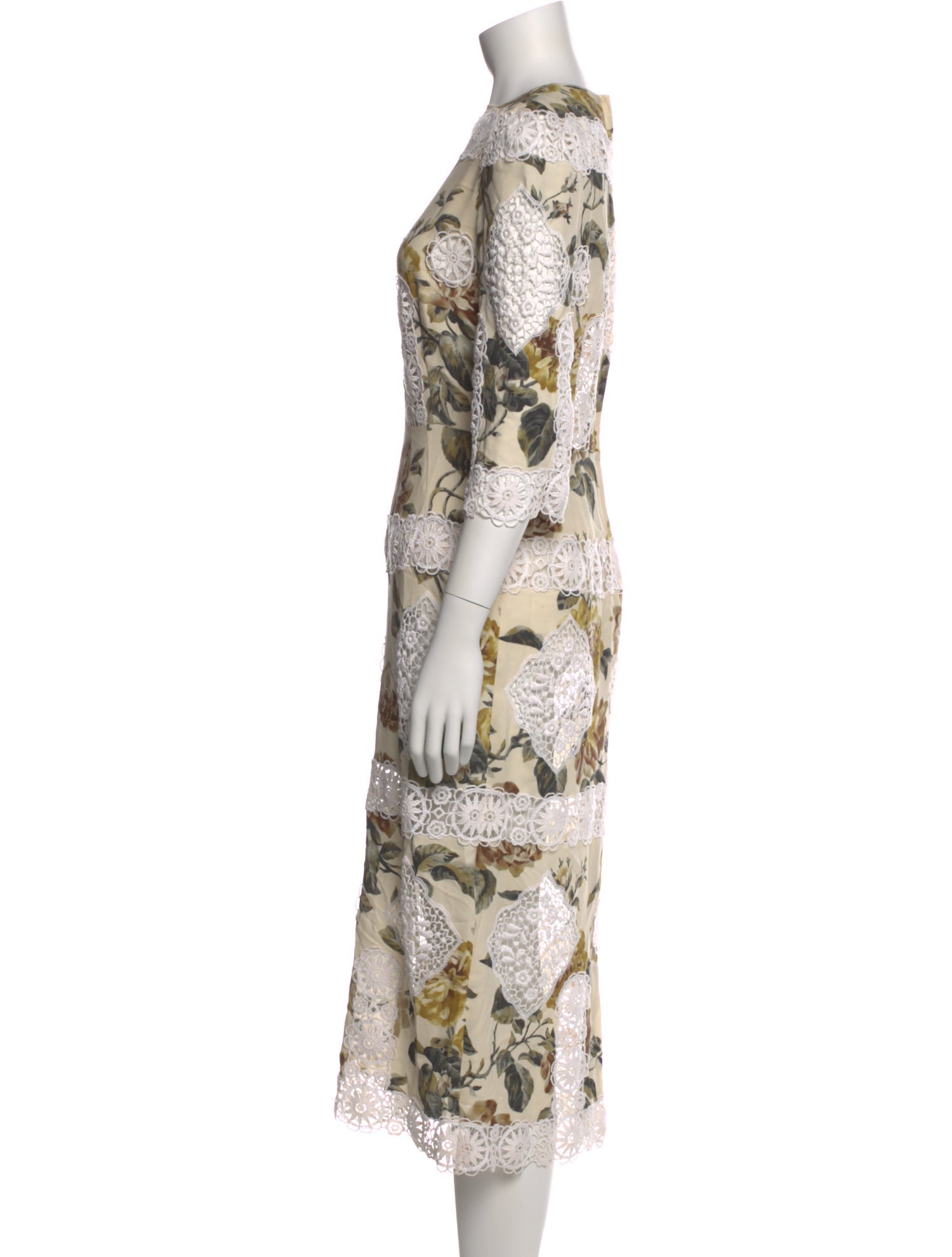 Dolce & Gabbana Lace Pattern Midi Length Dress