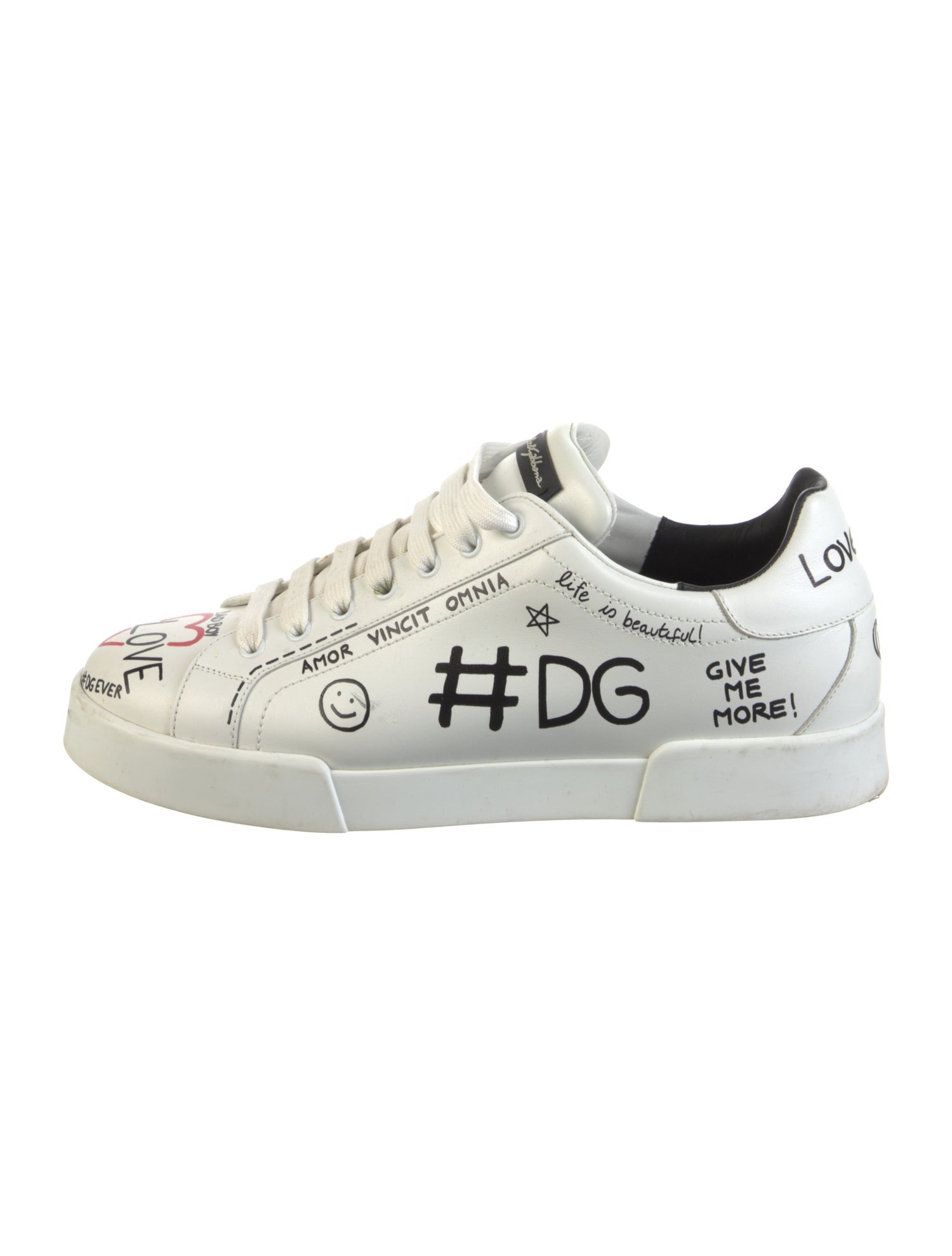 Dolce & Gabbana Leather Printed Sneakers