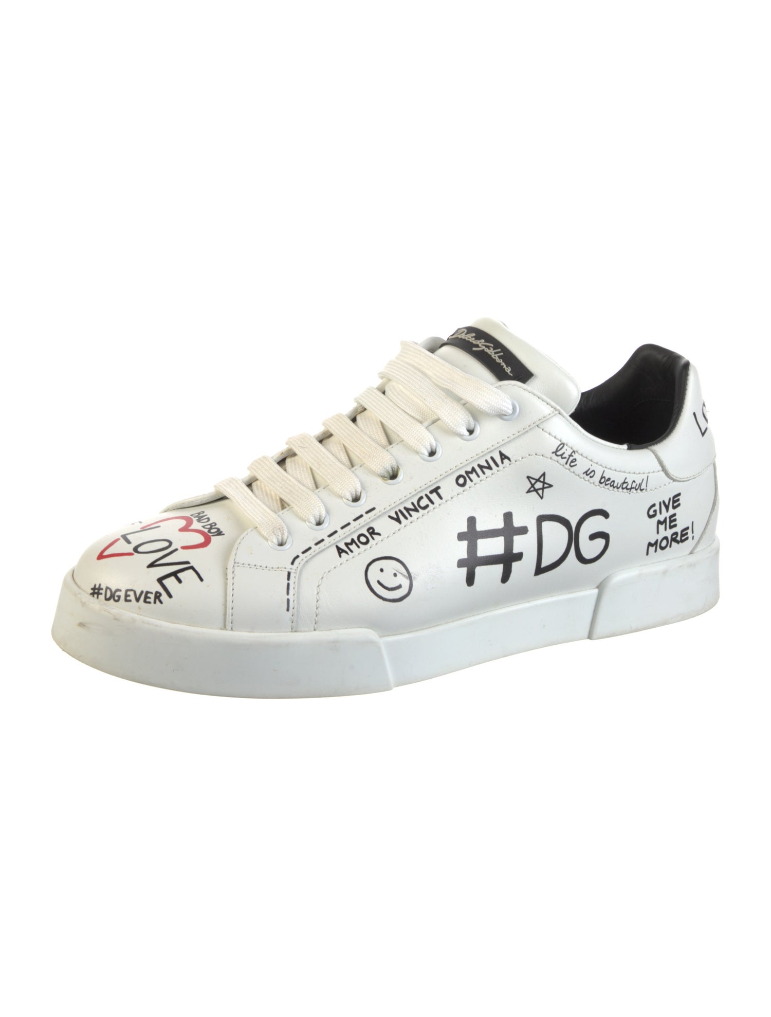 Dolce & Gabbana Leather Printed Sneakers