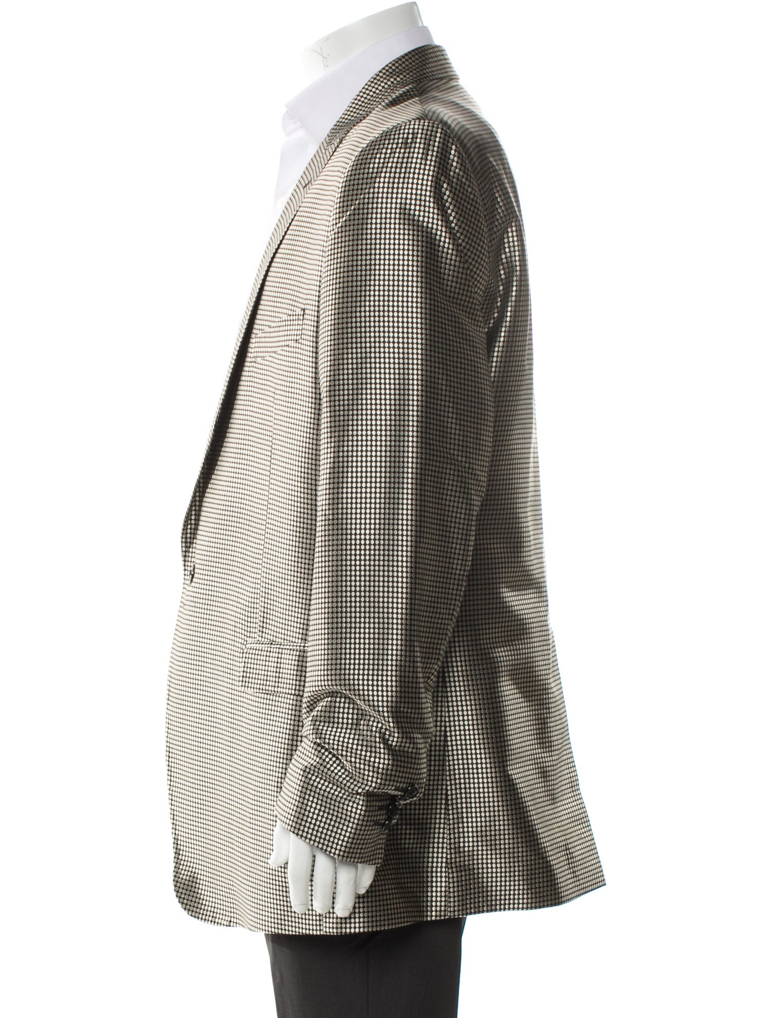 Dolce & Gabbana Silk Houndstooth Print Coat