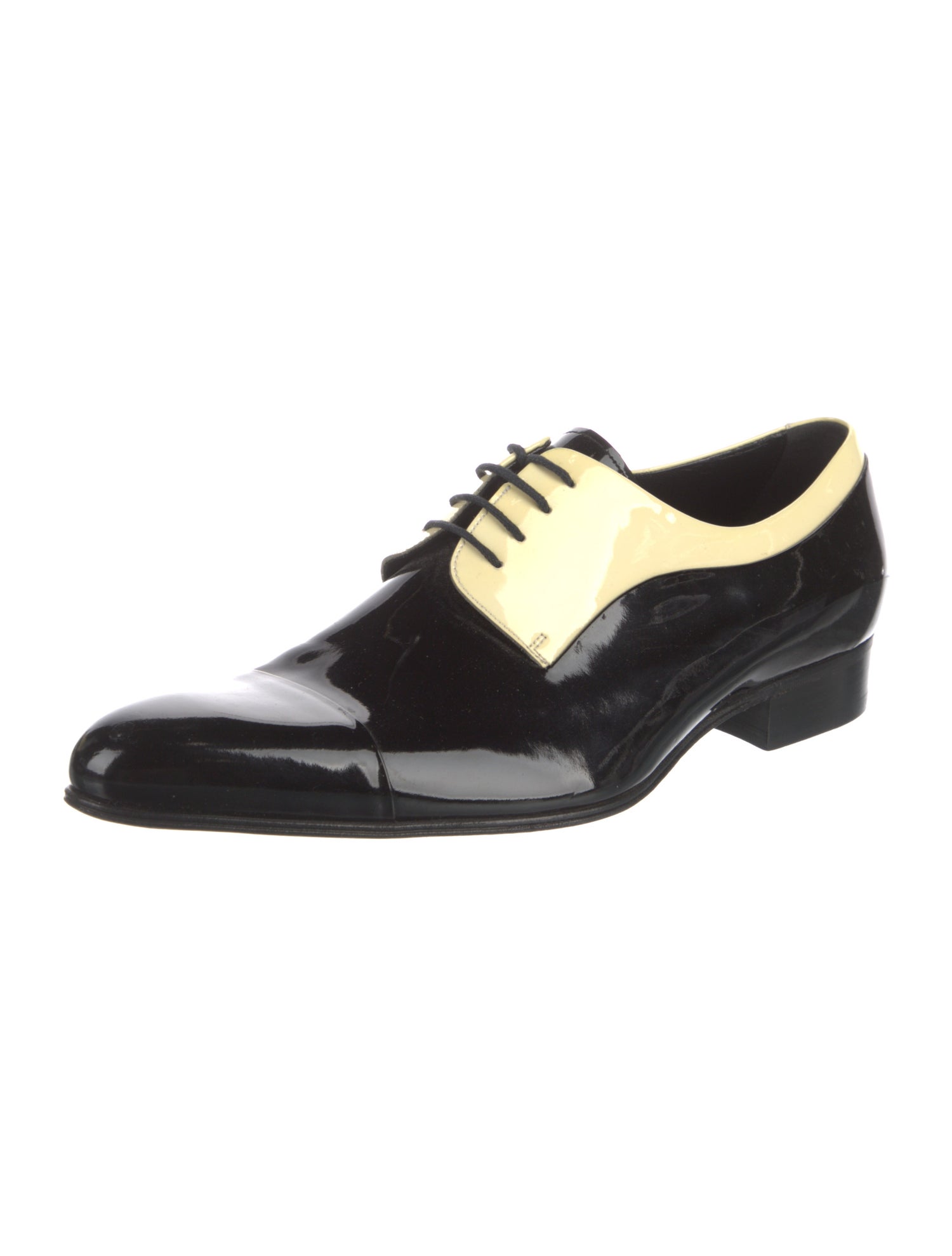 Dolce & Gabbana Patent Leather Colorblock Pattern Spectators