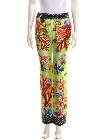 Pre-owned Dolce & Gabbana Silk Straight Leg Pants In Multi