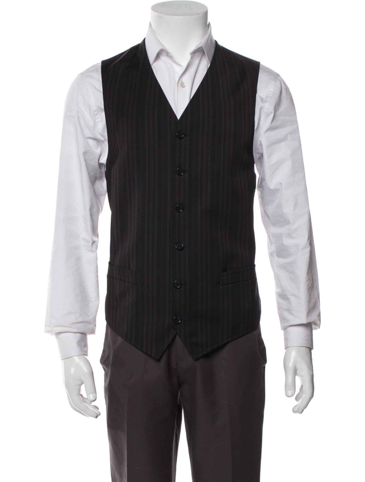 Dolce & Gabbana Virgin Wool Striped Suit Vest