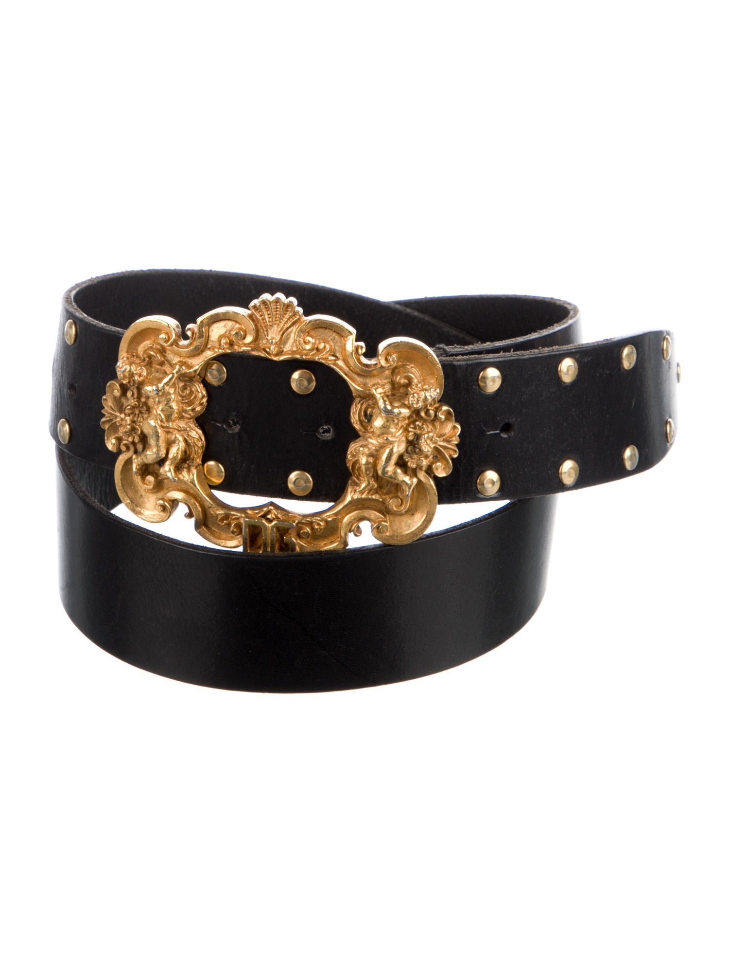 Dolce & Gabbana Leather Studded Accents Belt Kit