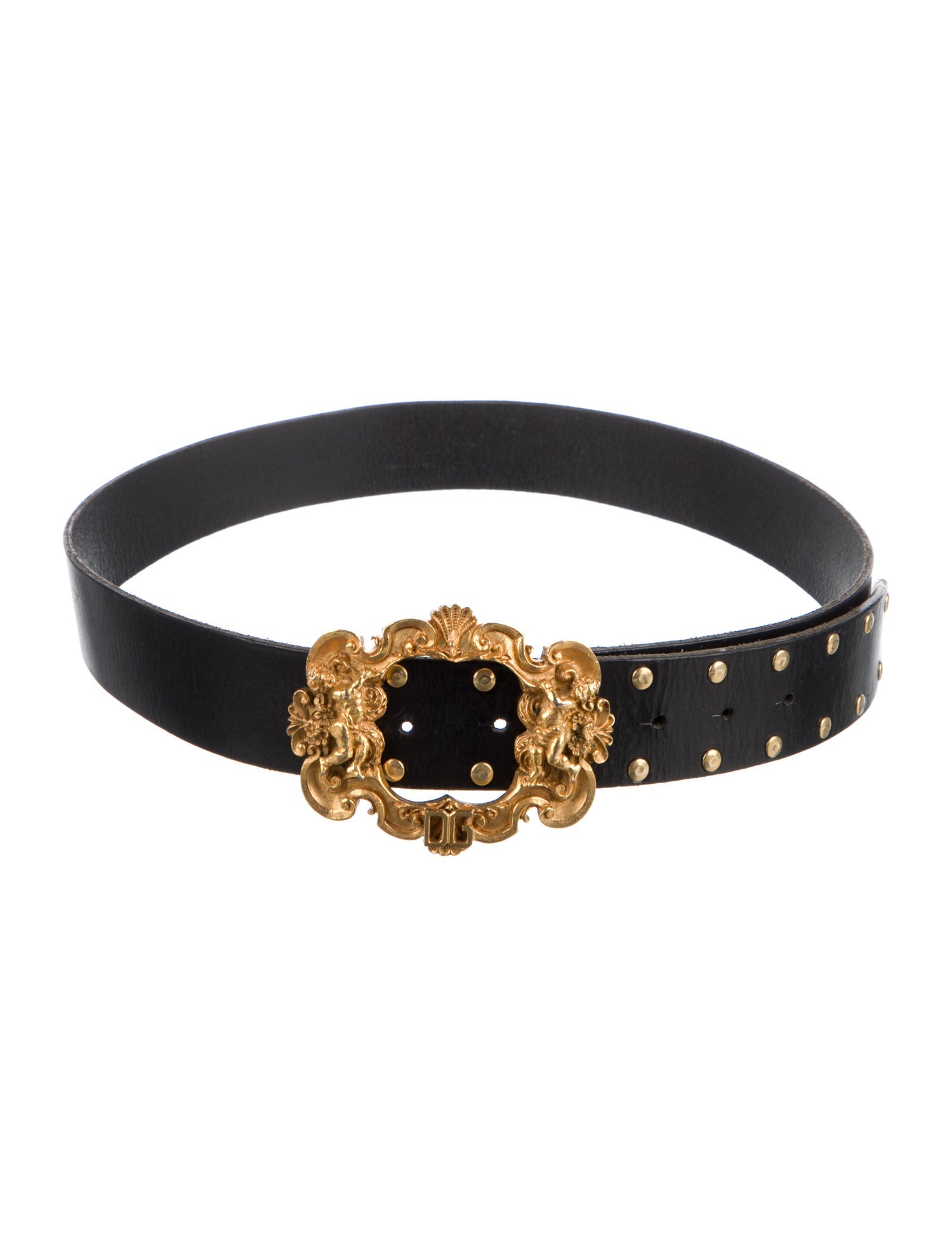 Dolce & Gabbana Leather Studded Accents Belt Kit