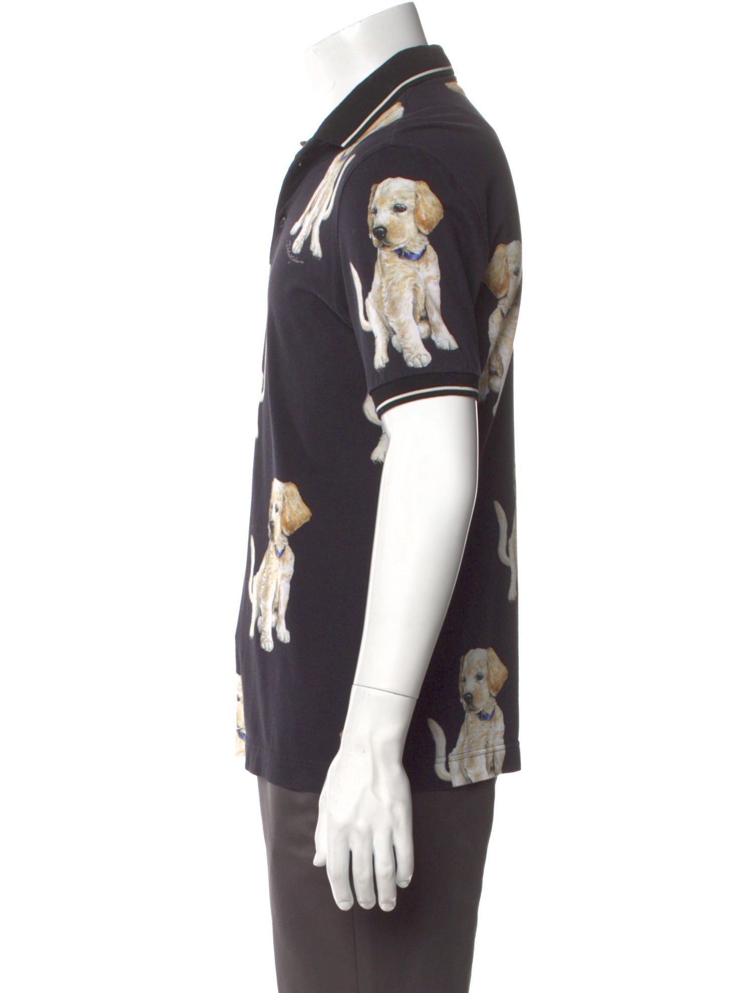 Dolce & Gabbana Graphic Print Collar Polo Shirt