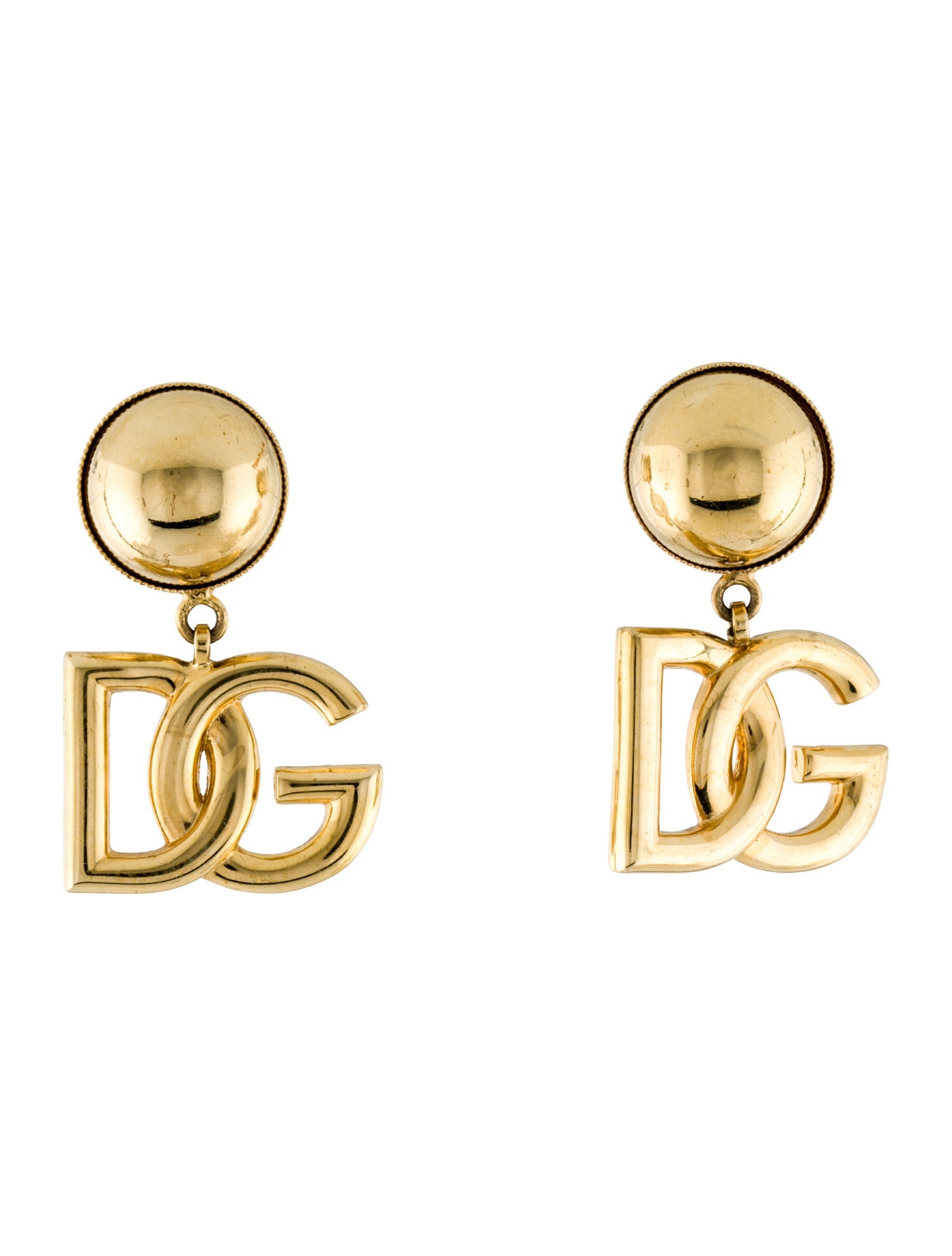 Dolce & Gabbana Logo DG Dop Clip On Earrings