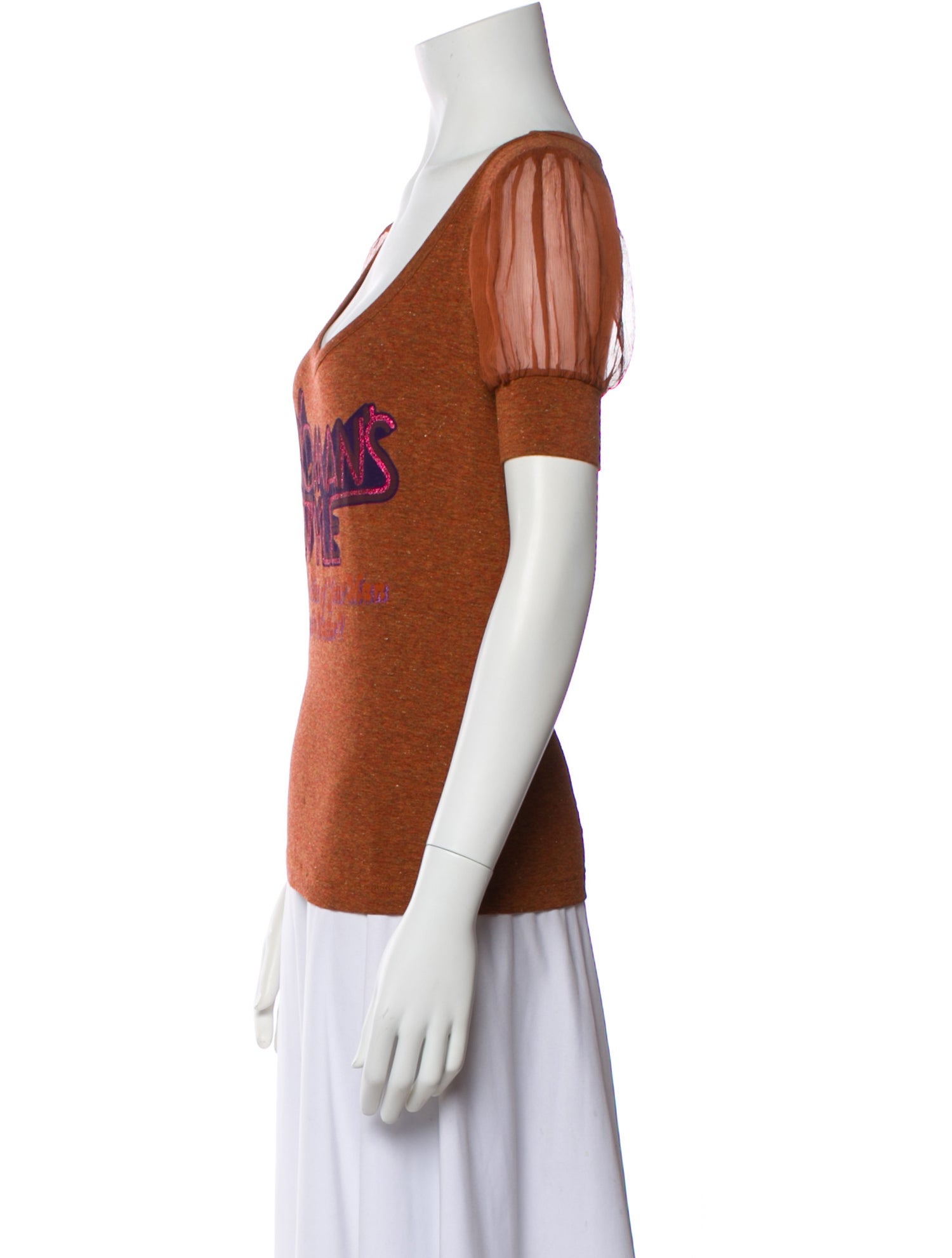 D&G Graphic Print Scoop Neck T-Shirt