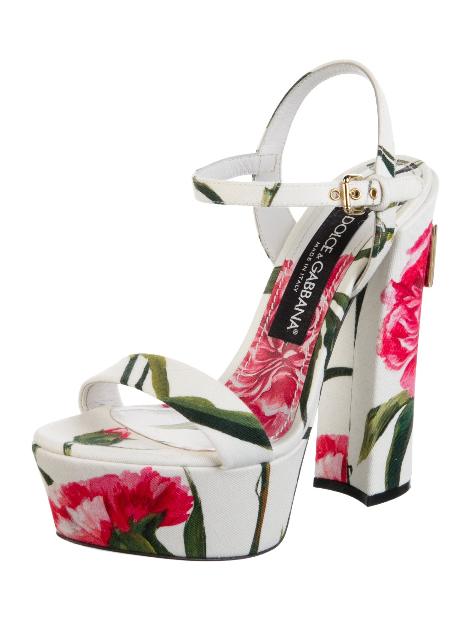 Dolce & Gabbana Canvas Floral Print Sandals