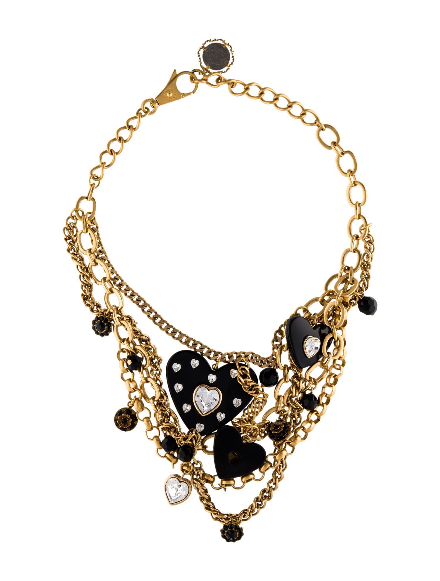 Dolce & Gabbana Crystal, Resin and Acrylic Heart Collar Necklace