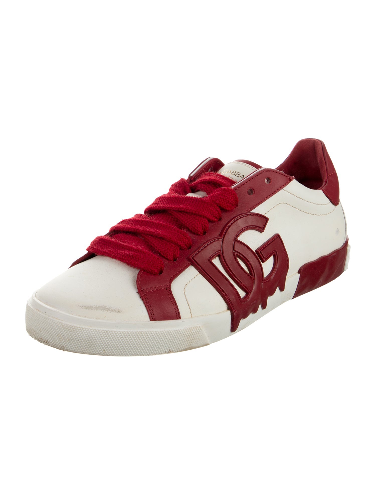Dolce & Gabbana Leather Colorblock Pattern Sneakers