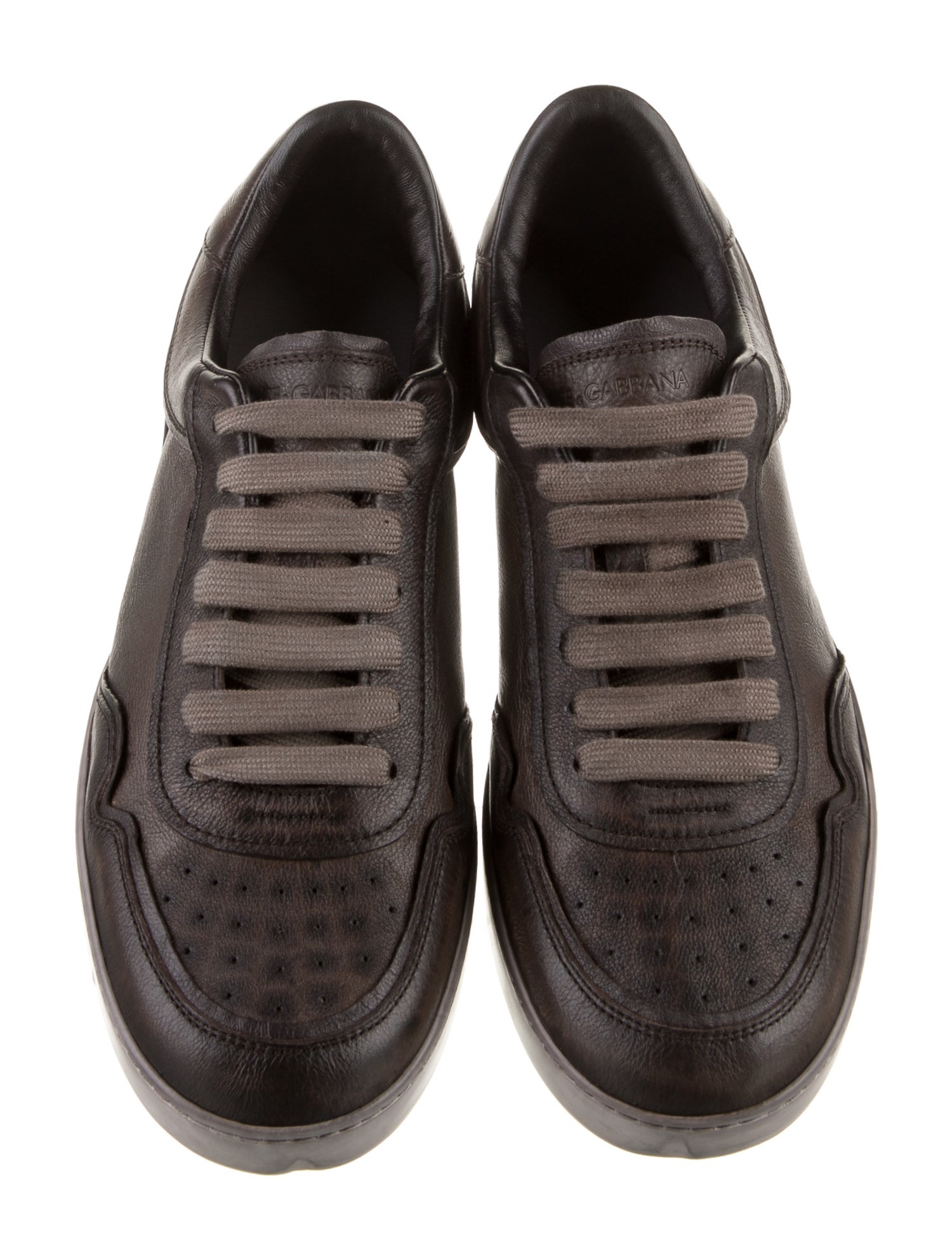 Dolce & Gabbana Leather Lasercut Accents Sneakers