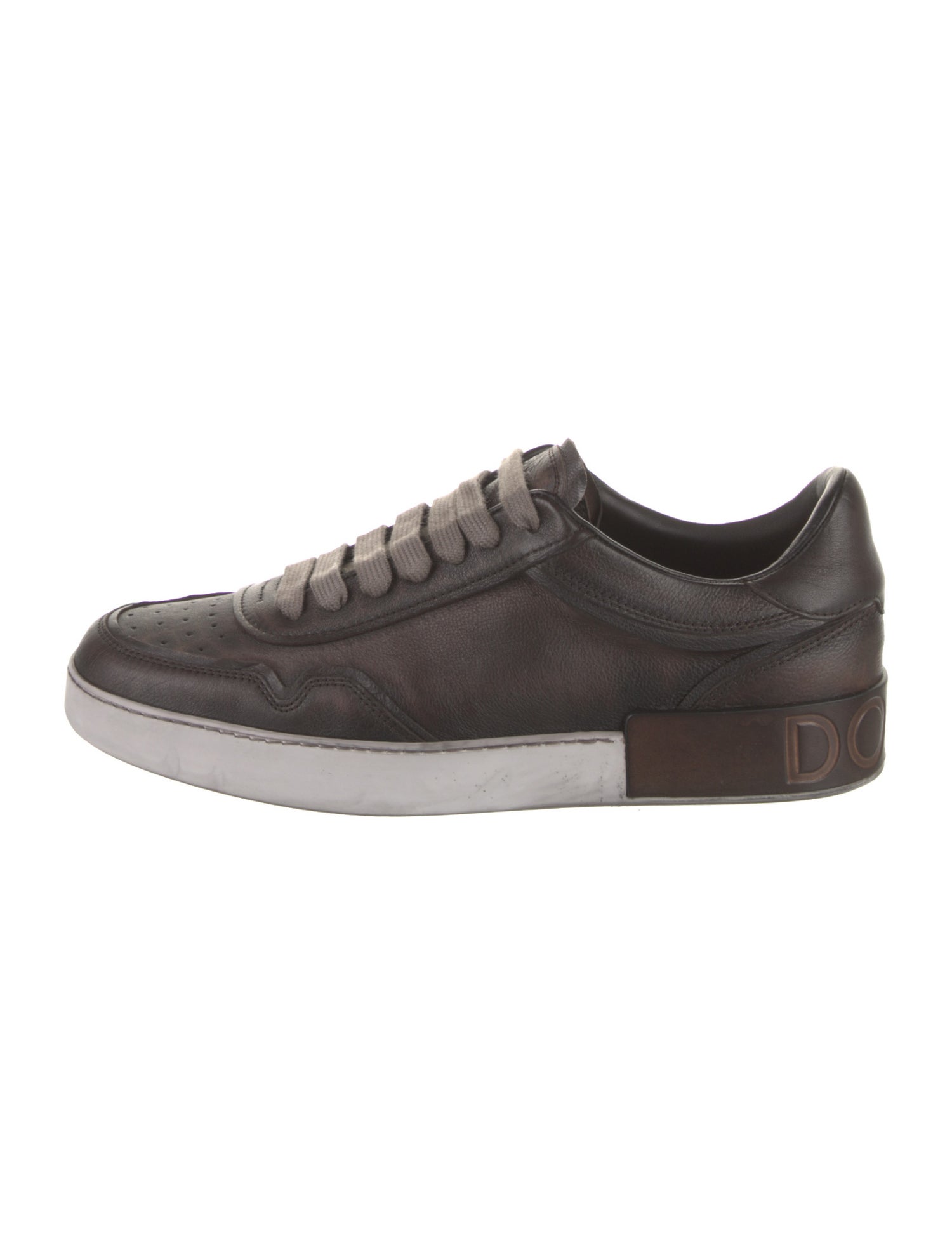 Dolce & Gabbana Leather Lasercut Accents Sneakers