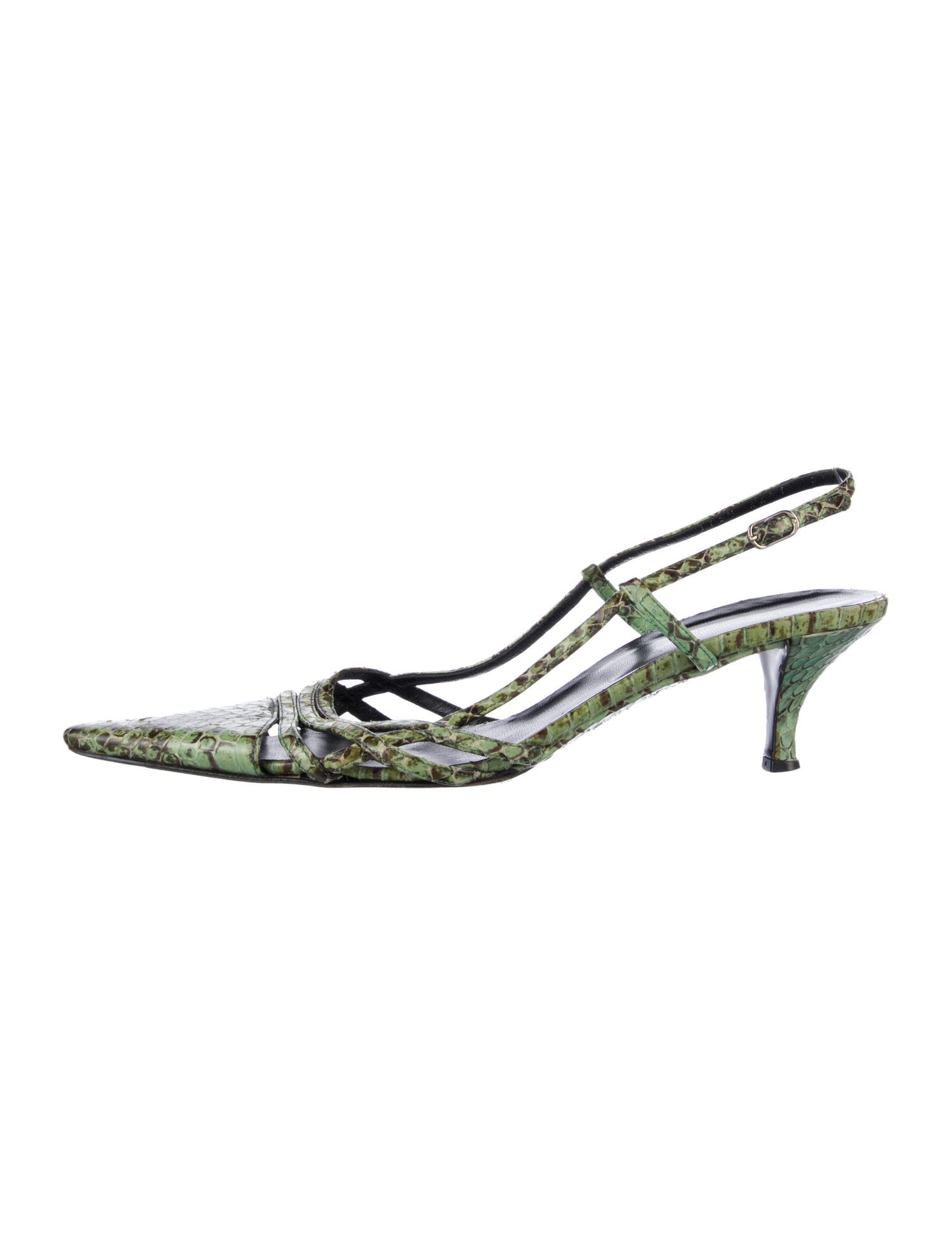 Dolce & Gabbana Snakeskin Printed Slingback Pumps