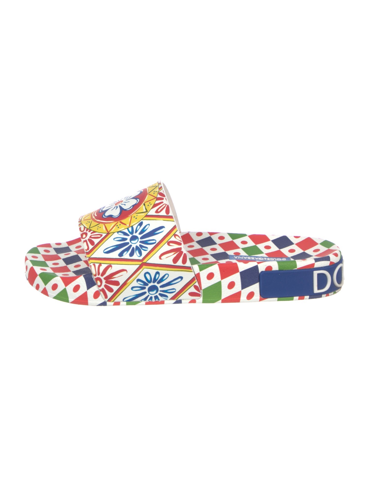Dolce & Gabbana Carretto Print Rubber Slides