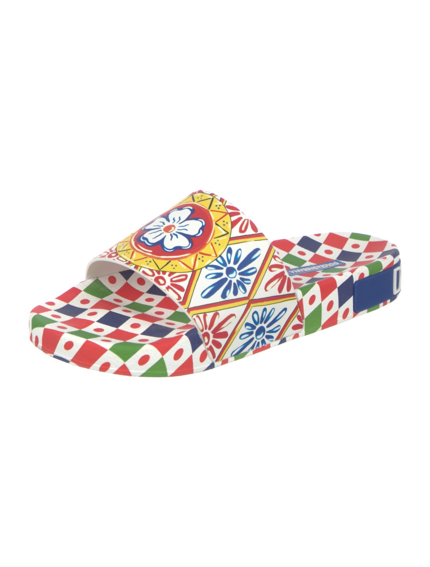 Dolce & Gabbana Carretto Print Rubber Slides