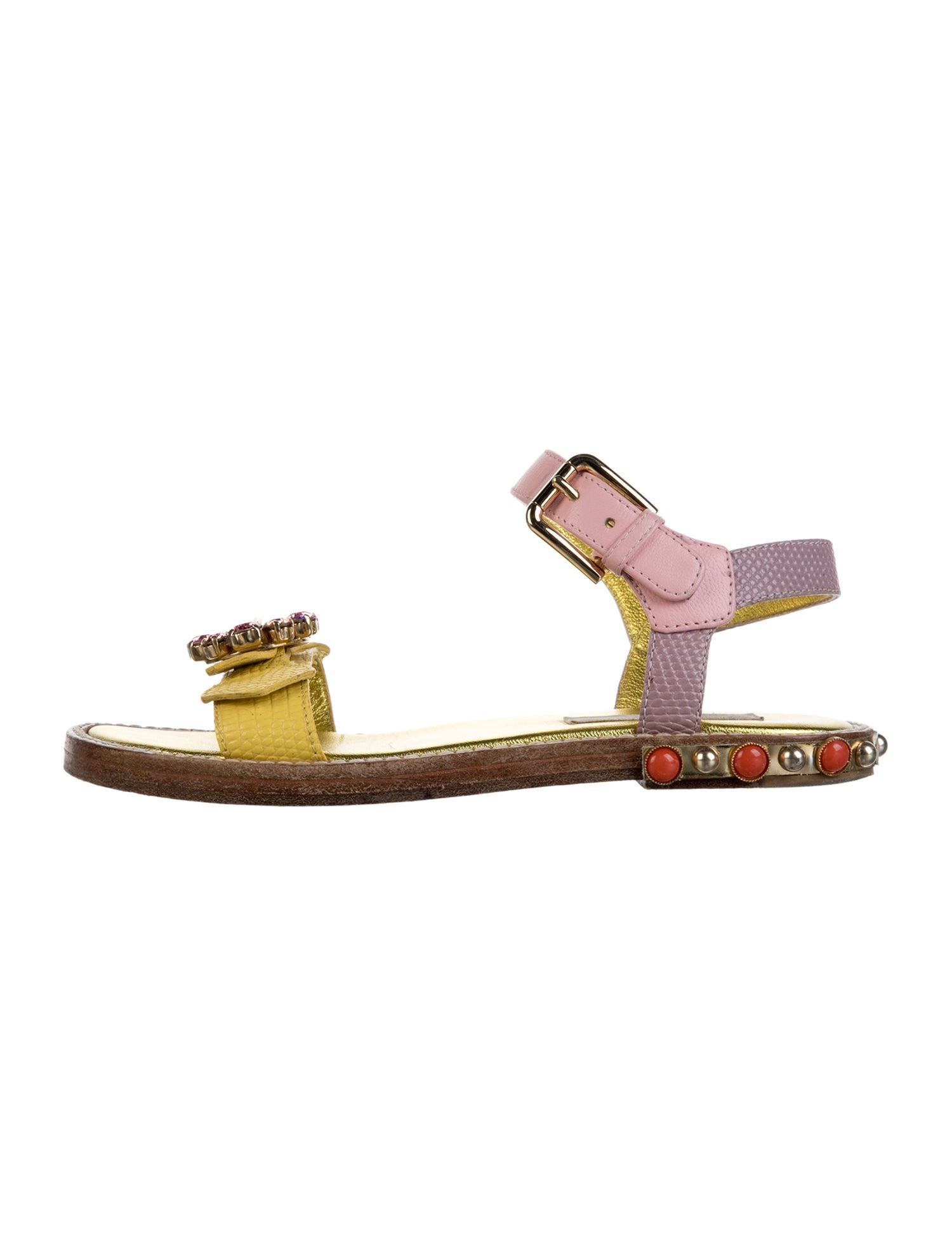 Dolce & Gabbana Dolce & Gabbana Kids Rhinestone Leather Sandals