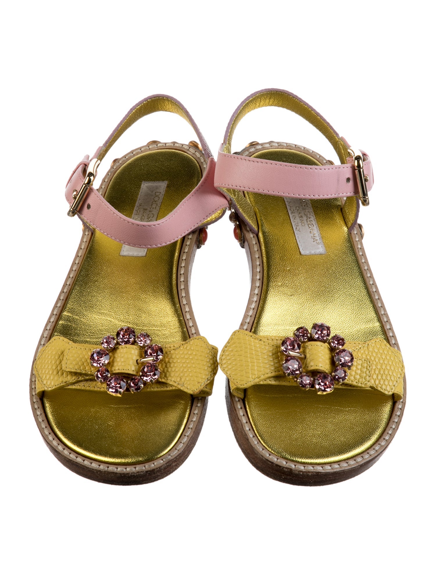 Dolce & Gabbana Dolce & Gabbana Kids Rhinestone Leather Sandals