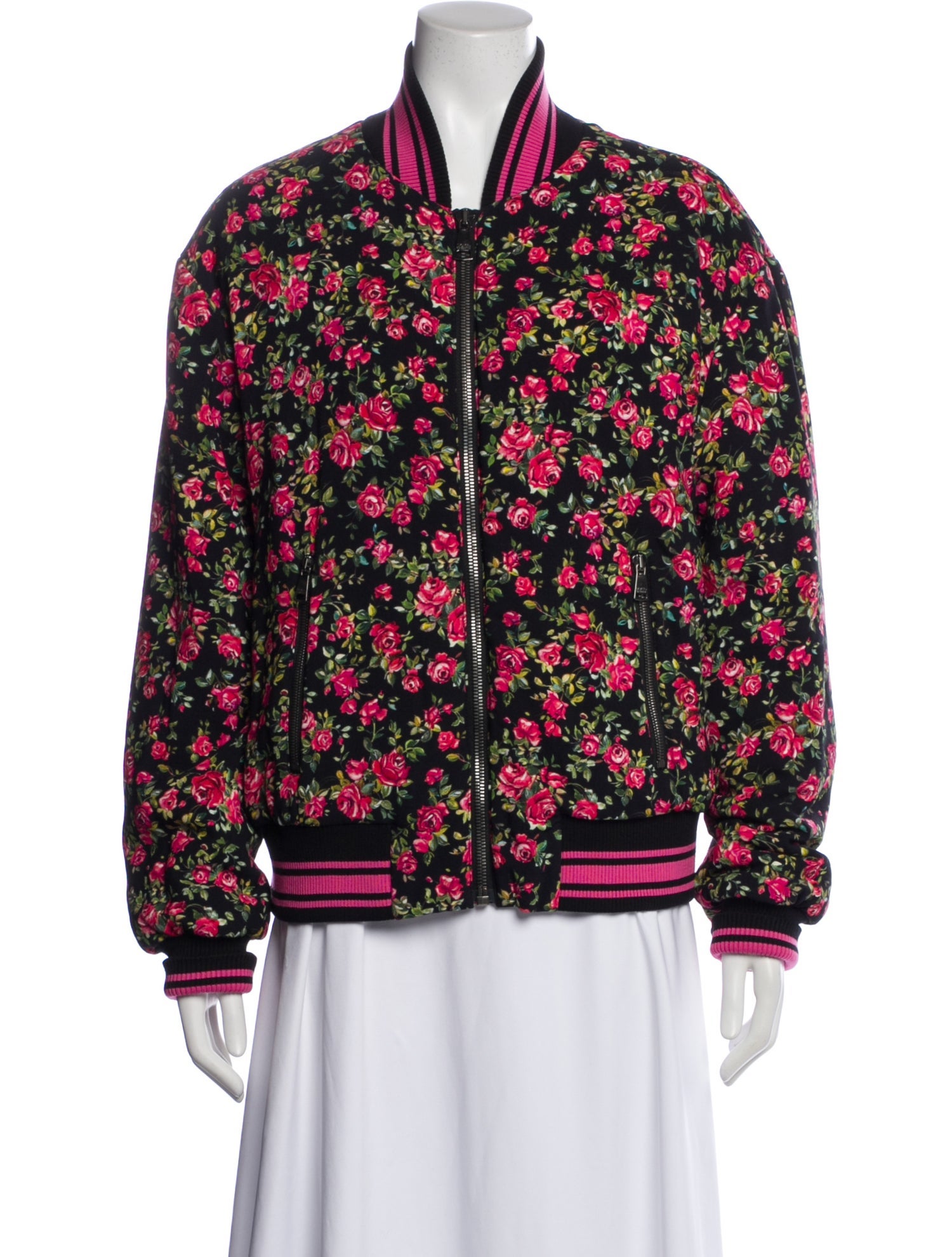 Dolce & Gabbana Floral Print Bomber Jacket