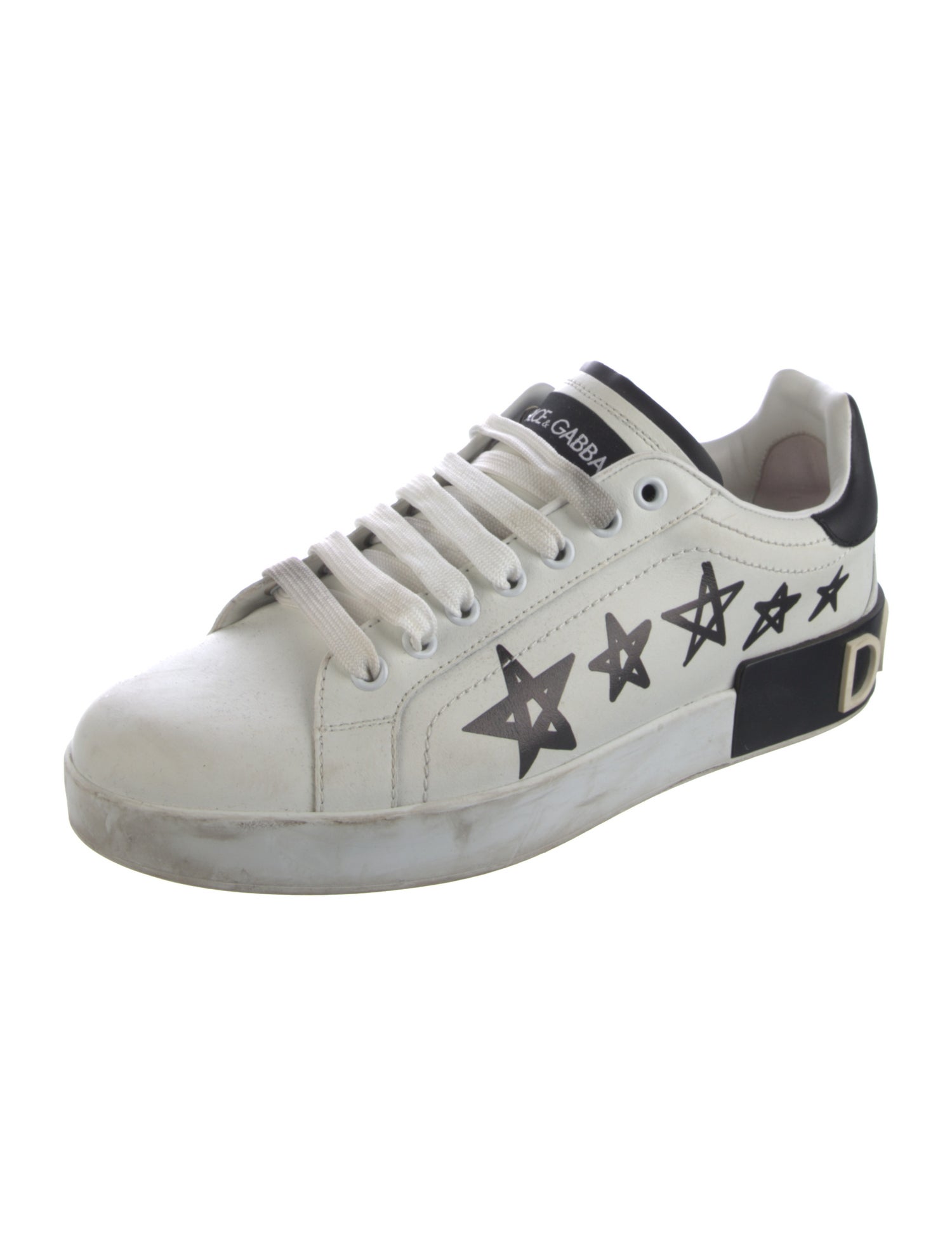 Dolce & Gabbana Leather Printed Sneakers