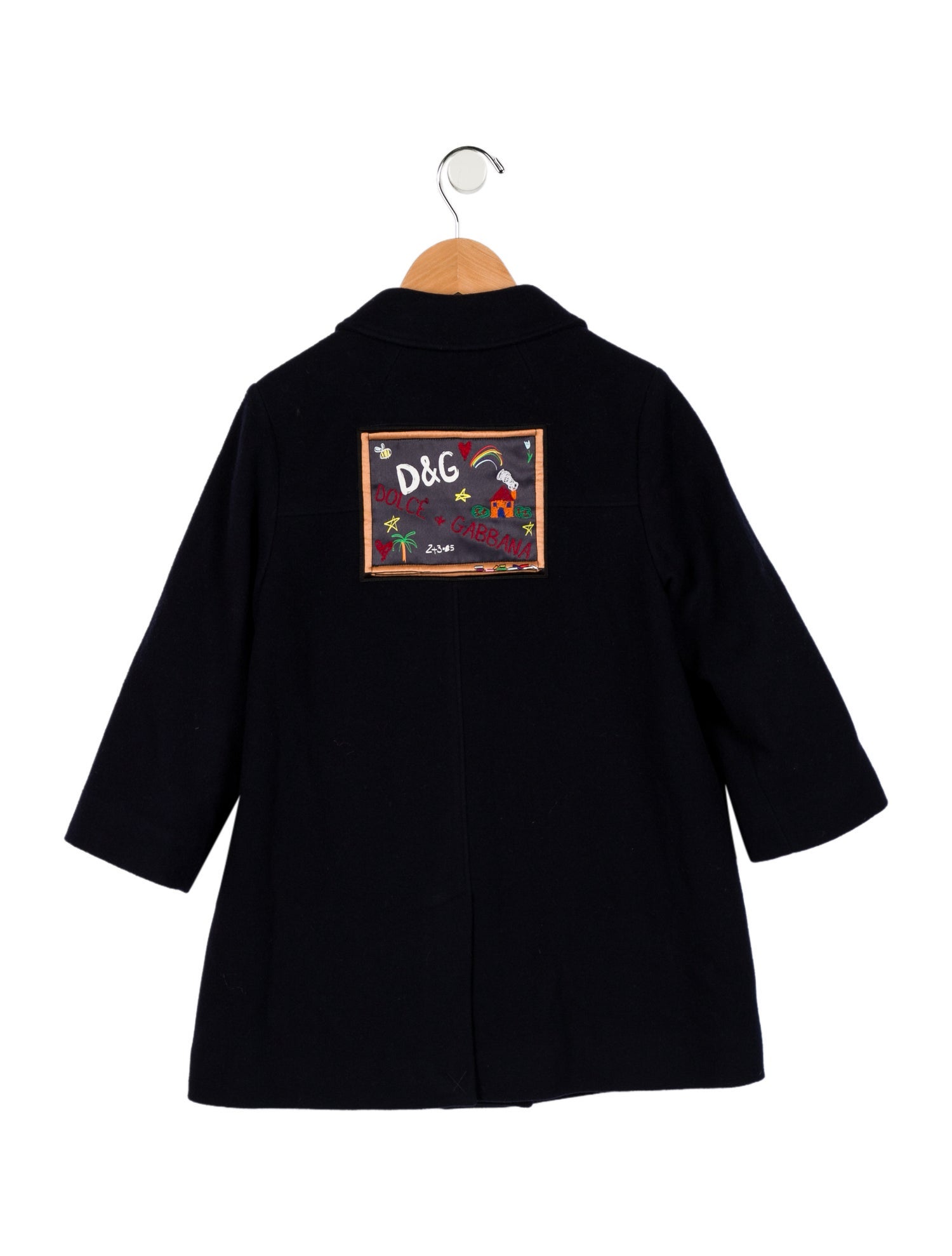 Dolce & Gabbana Girls' Embroidered Wool Coat