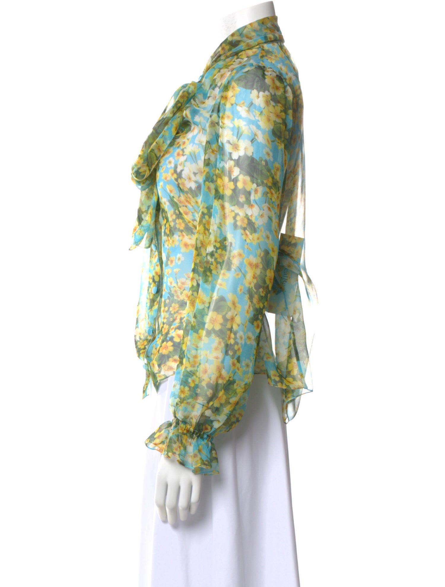 Dolce & Gabbana Silk Floral Print Blouse