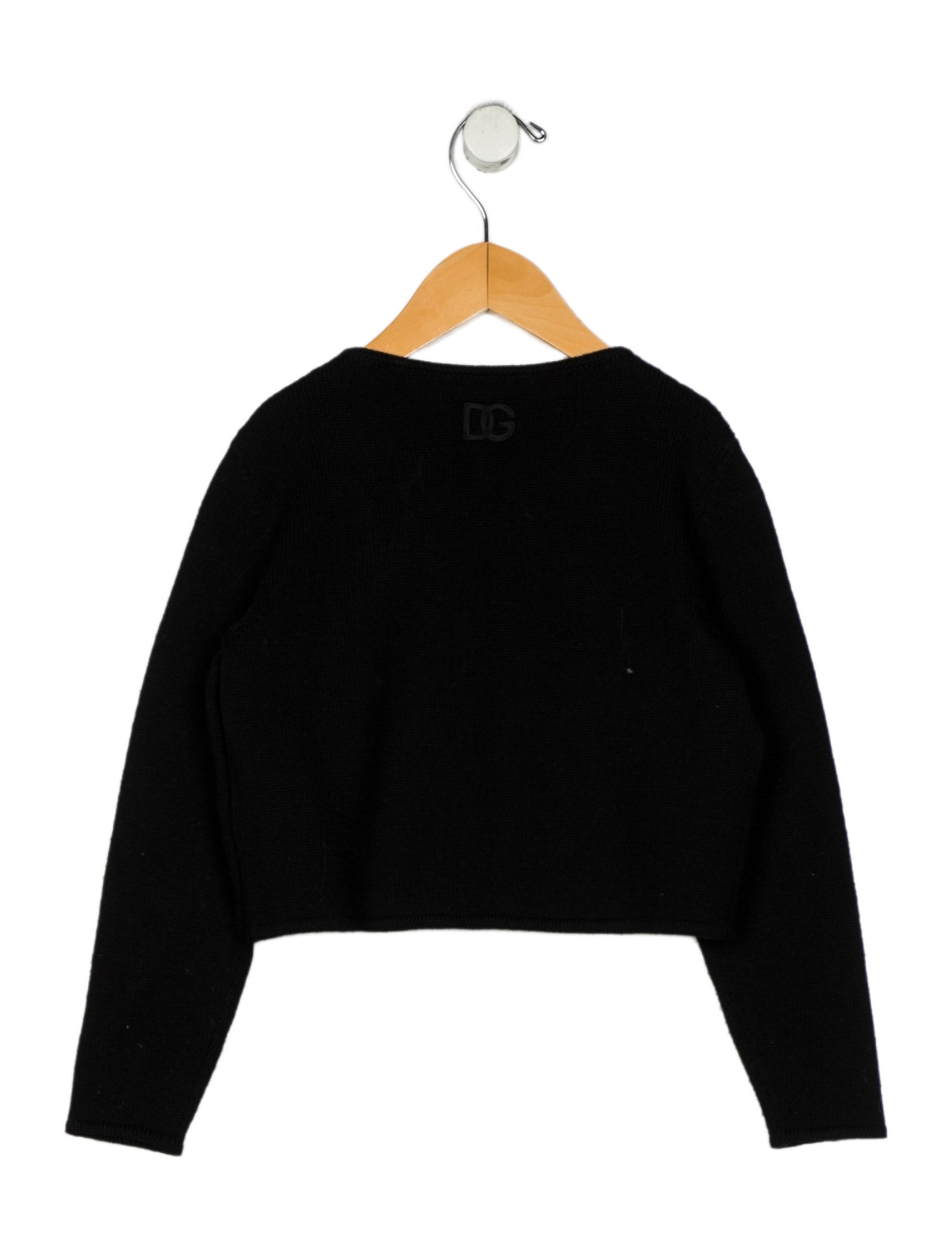 Dolce & Gabbana Girls' Solid Virgin Wool Knit Cardigan