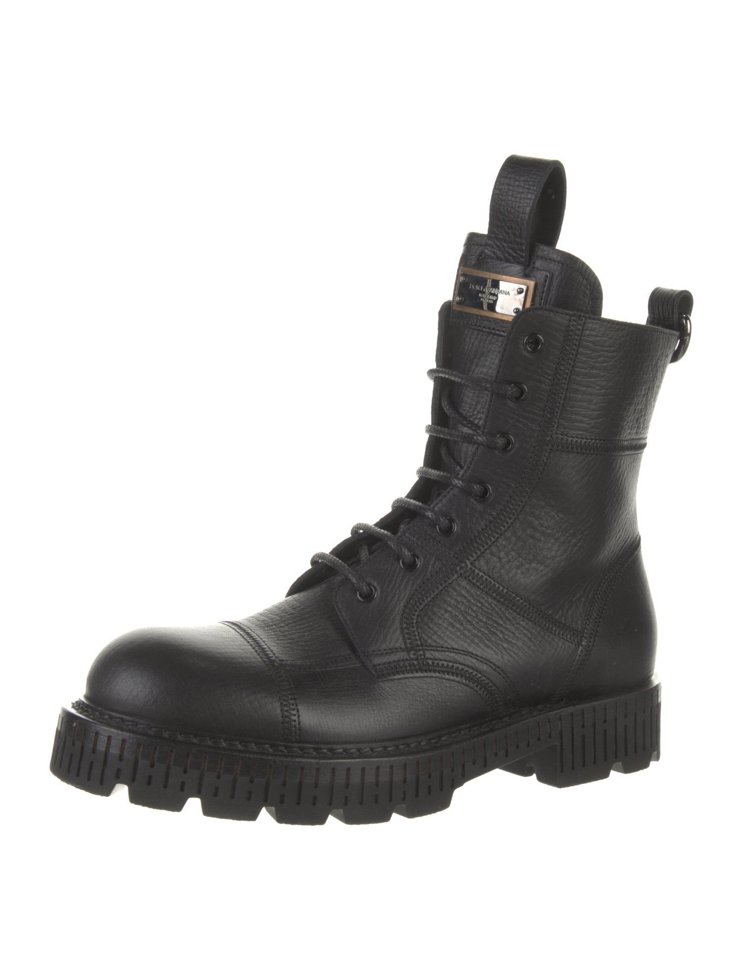 Dolce & Gabbana Leather Combat Boots
