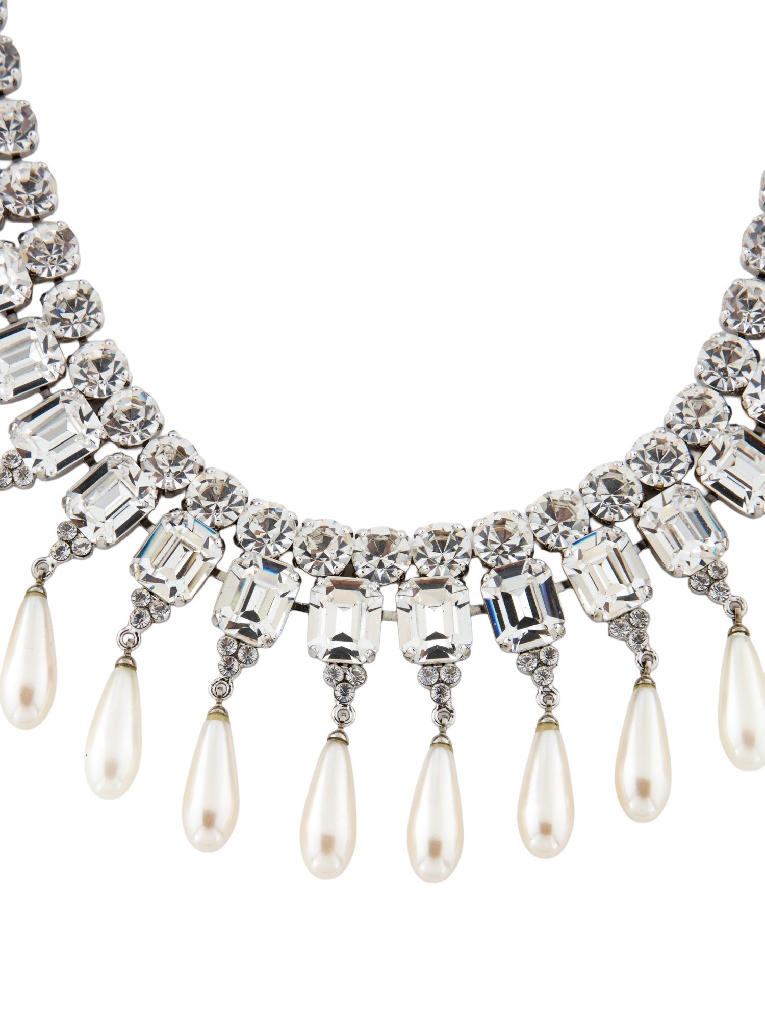 Dolce & Gabbana Faux Pearl & Crystal Collar Necklace
