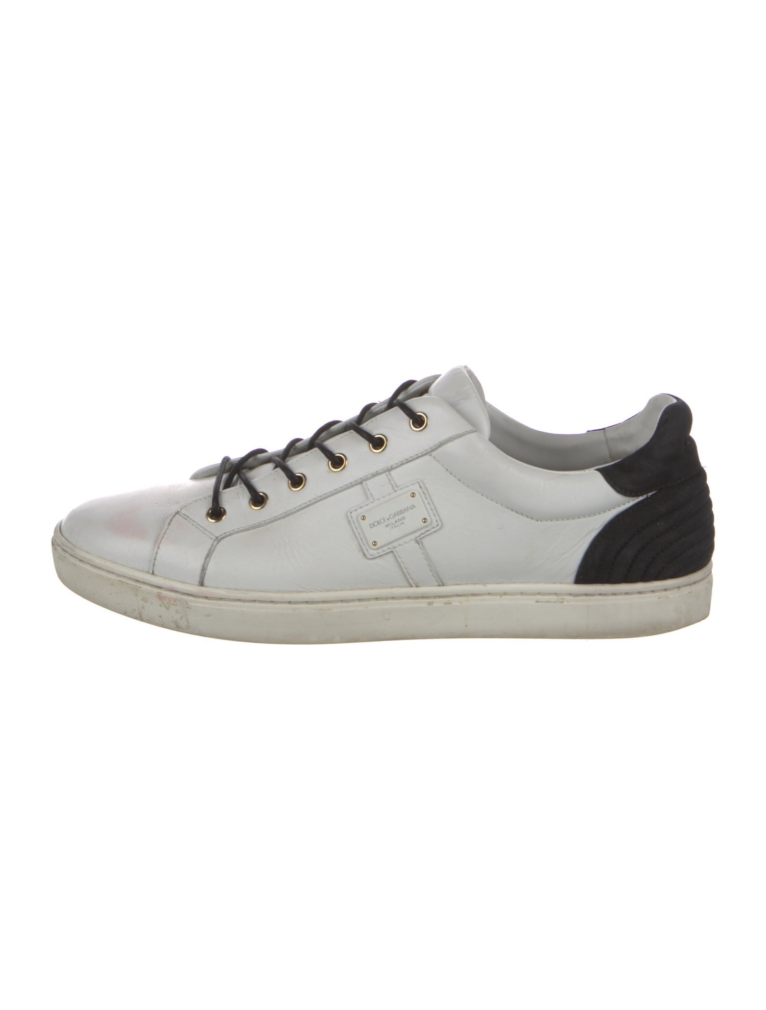 Dolce & Gabbana Leather Colorblock Pattern Sneakers