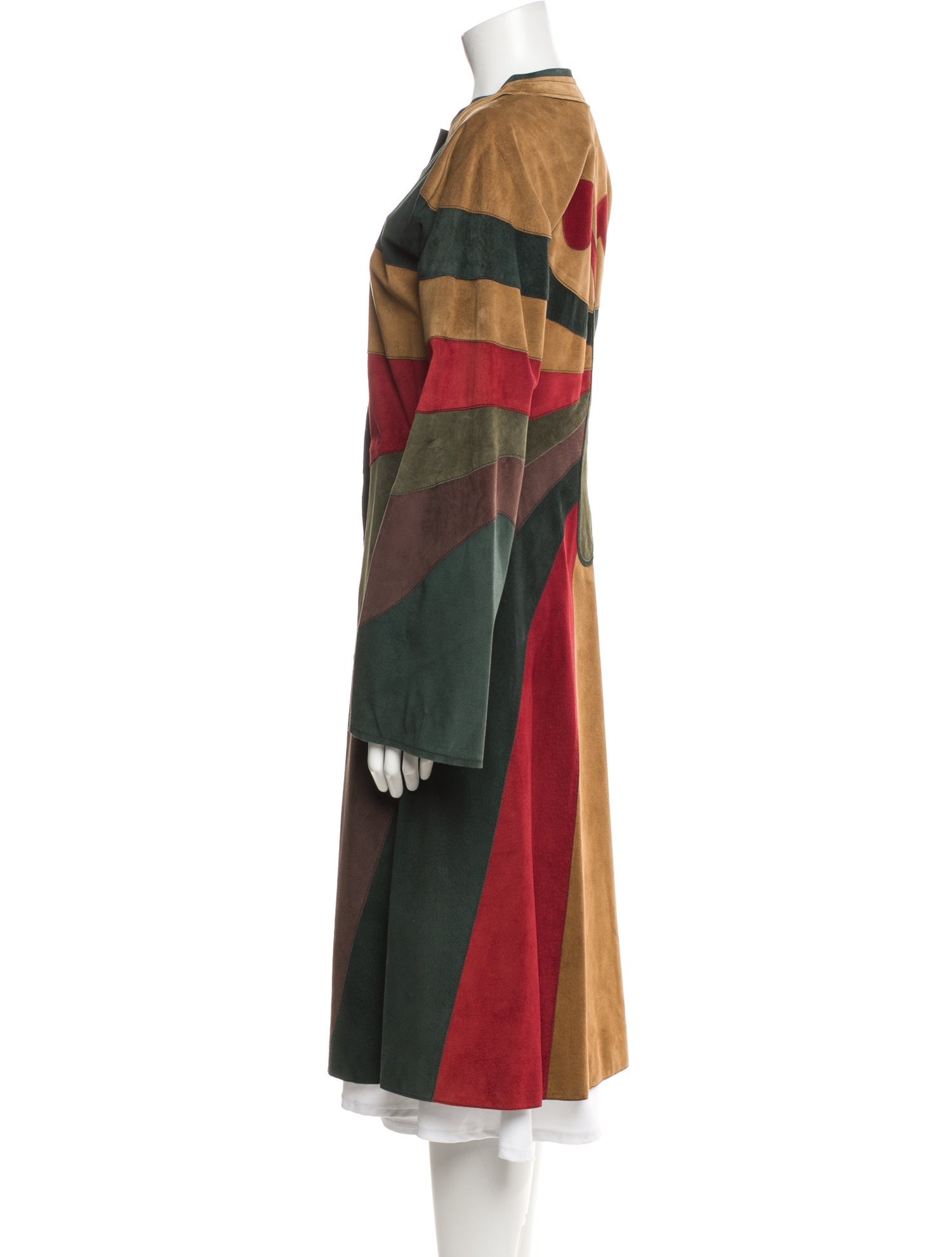 Dolce & Gabbana Silk Colorblock Pattern Coat