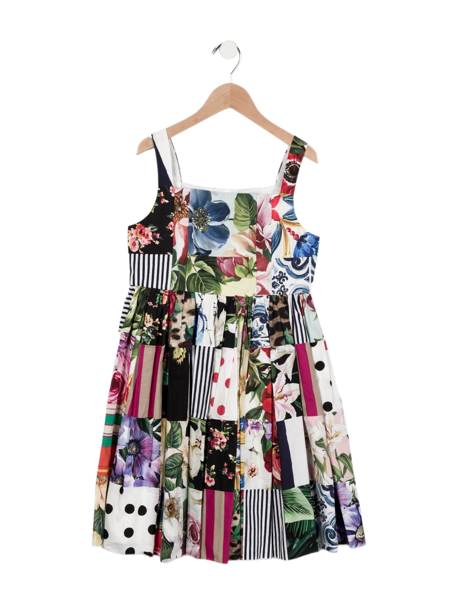 Dolce & Gabbana Girls' Sleeveless Patchwork Print Dress