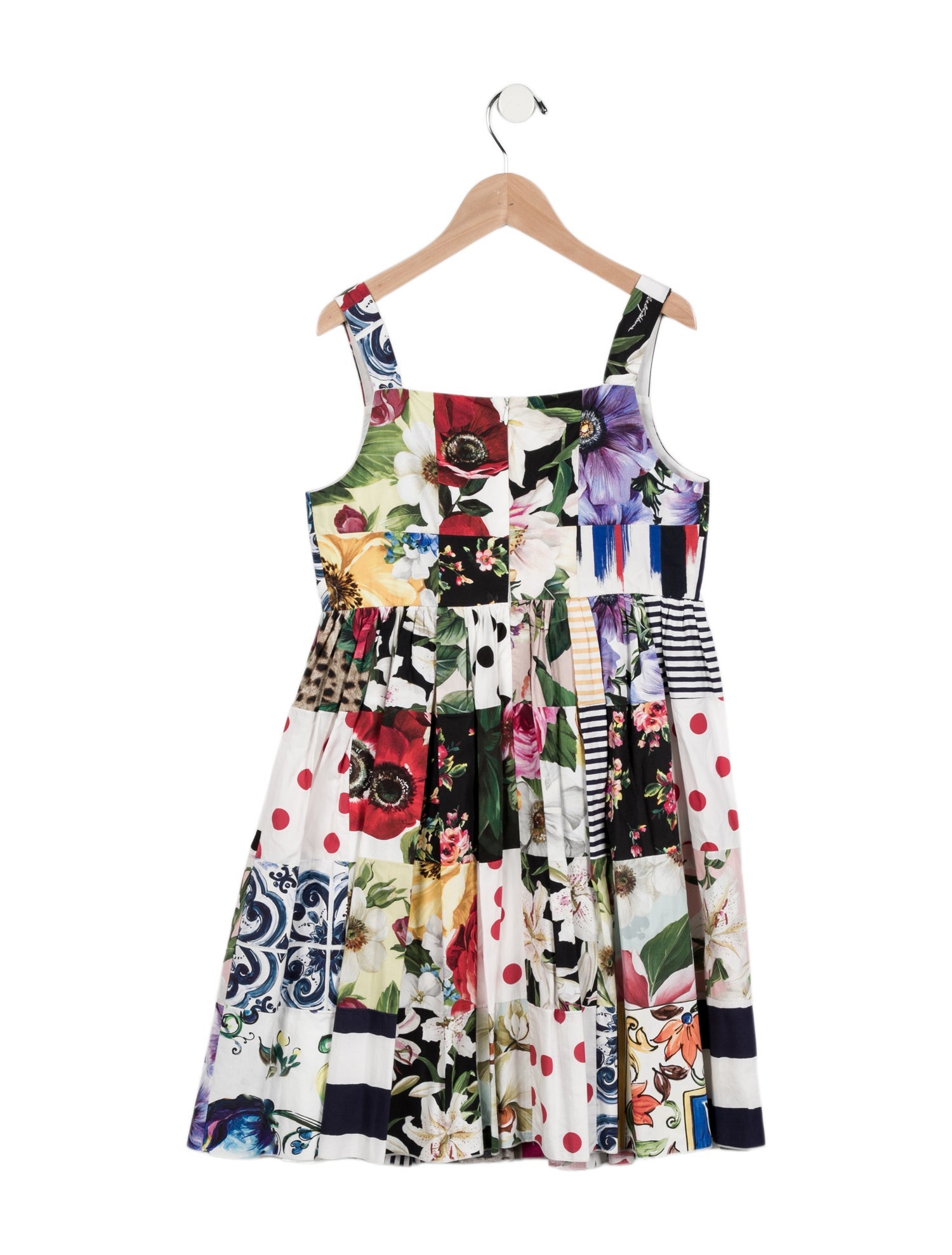 Dolce & Gabbana Girls' Sleeveless Patchwork Print Dress