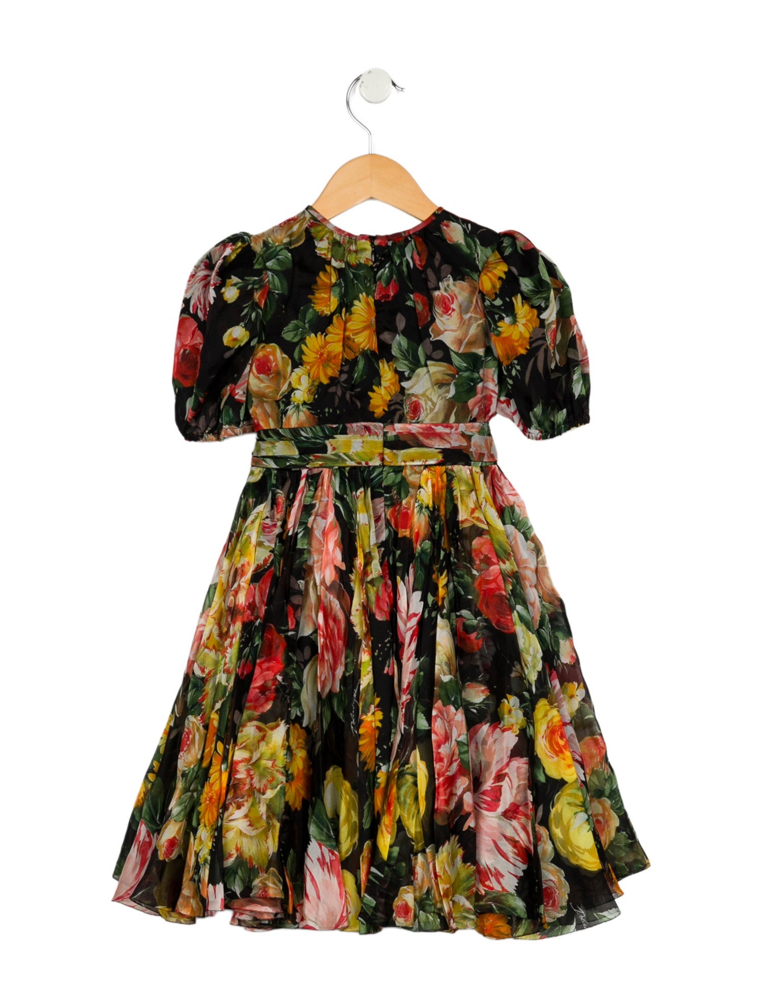 Dolce & Gabbana Girls' Floral Silk Short Sleeve Dress w/Tags