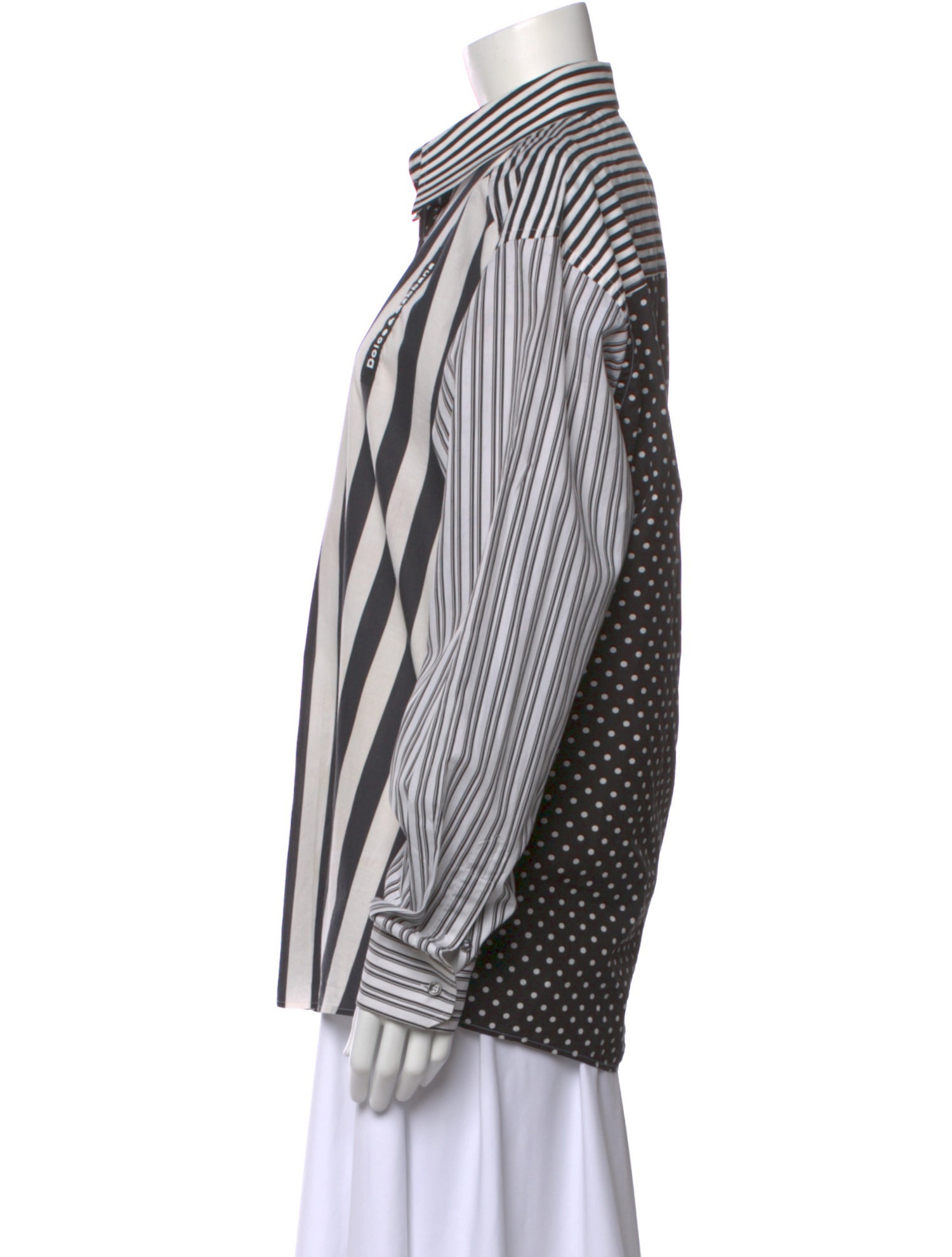 Dolce & Gabbana Striped Long Sleeve Button-Up Top