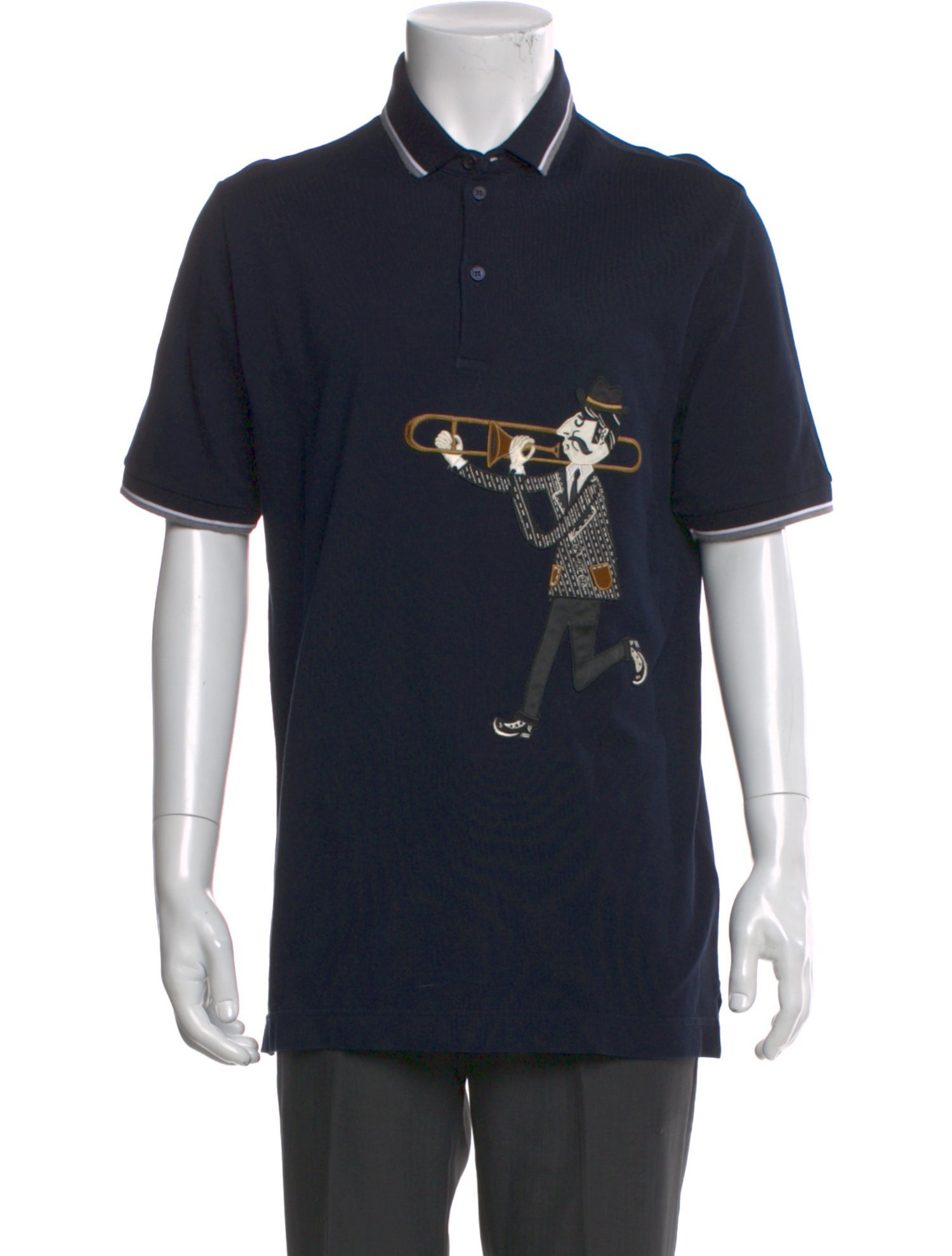 Dolce & Gabbana Graphic Print Crew Neck Polo Shirt