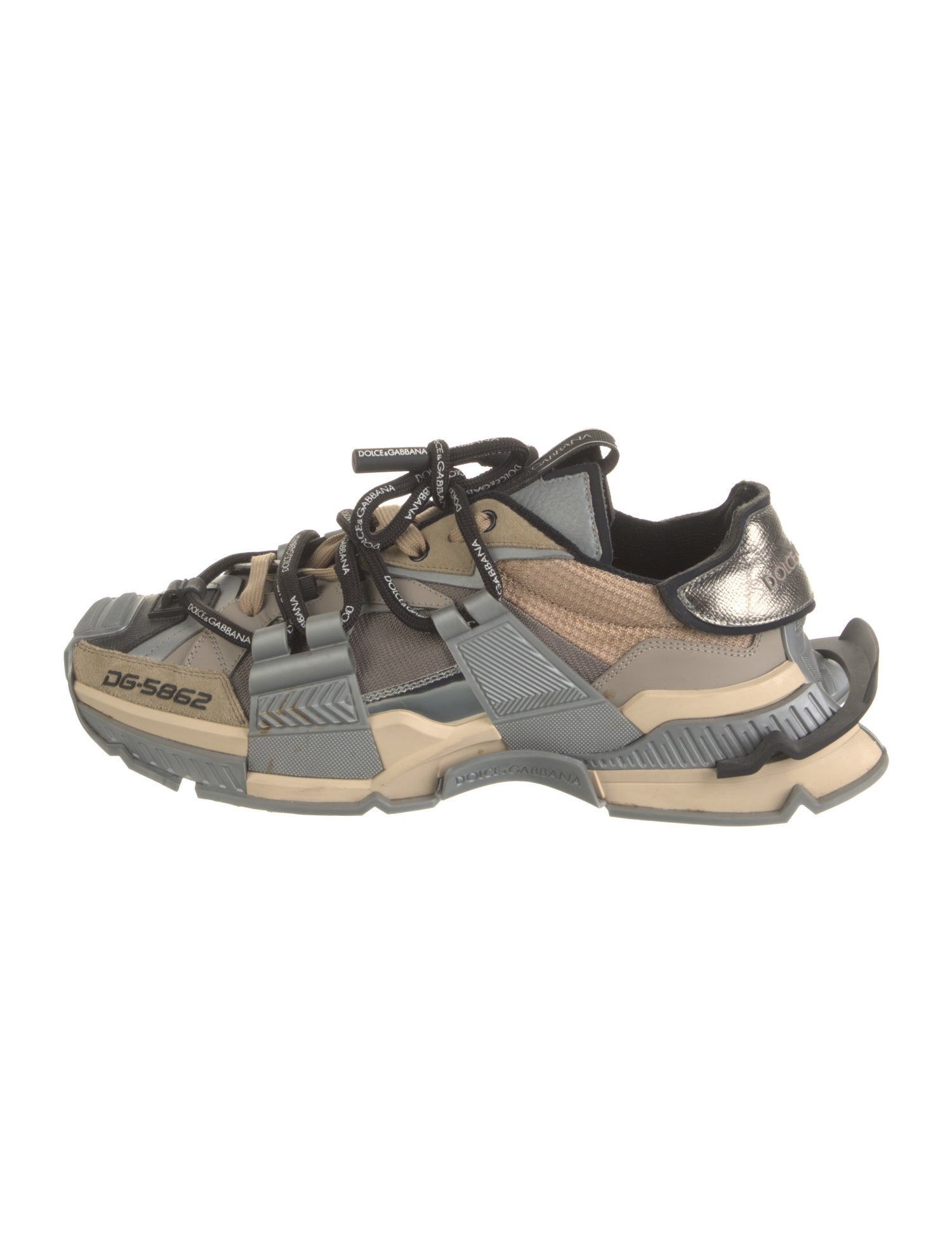 Dolce & Gabbana Mesh Printed Athletic Sneakers