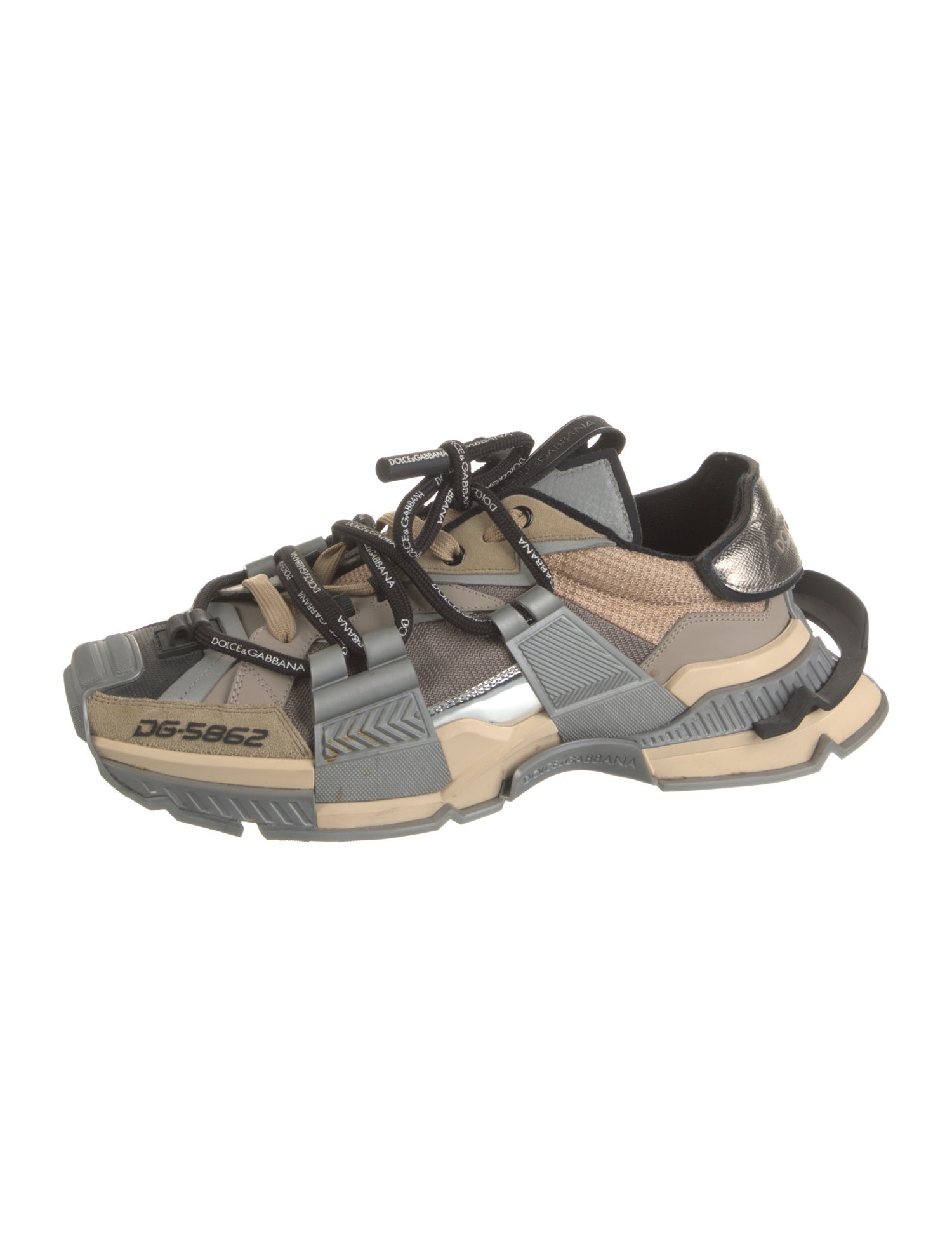 Dolce & Gabbana Mesh Printed Athletic Sneakers