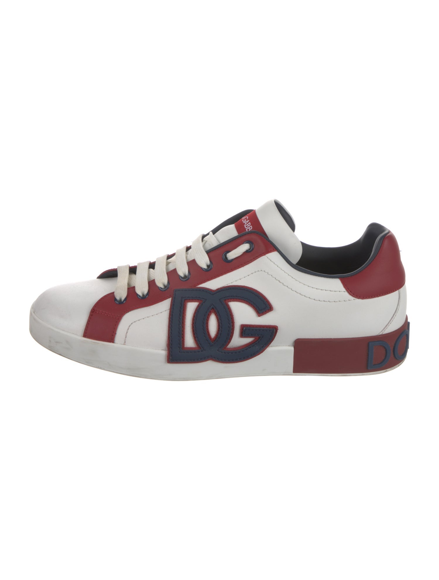 Dolce & Gabbana Leather Colorblock Pattern Sneakers