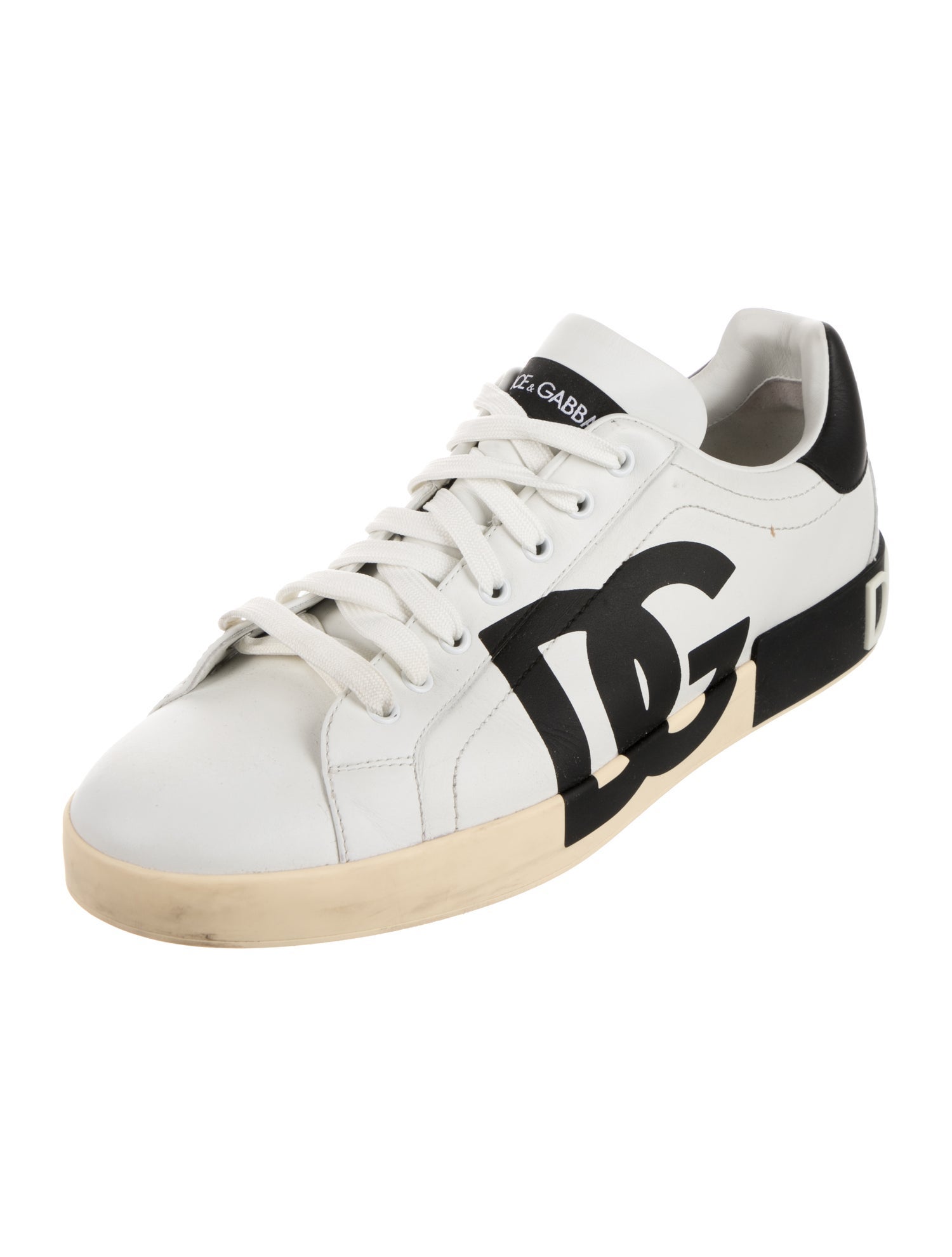 Dolce & Gabbana Leather Printed Sneakers