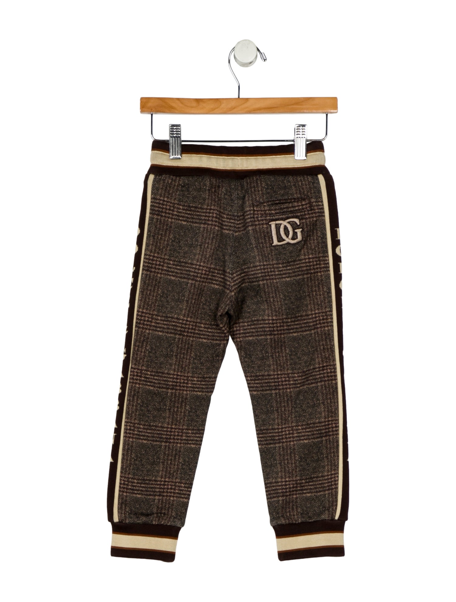 Dolce & Gabbana Cotton neutral patterned sweatpants with drawstring waist