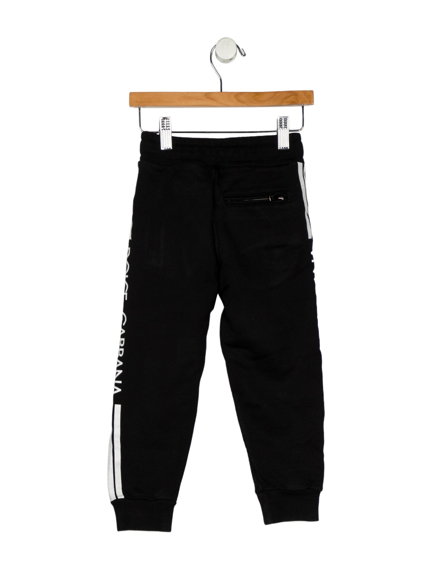 Dolce & Gabbana Cotton black and white patterned sweatpants with drawstring waist