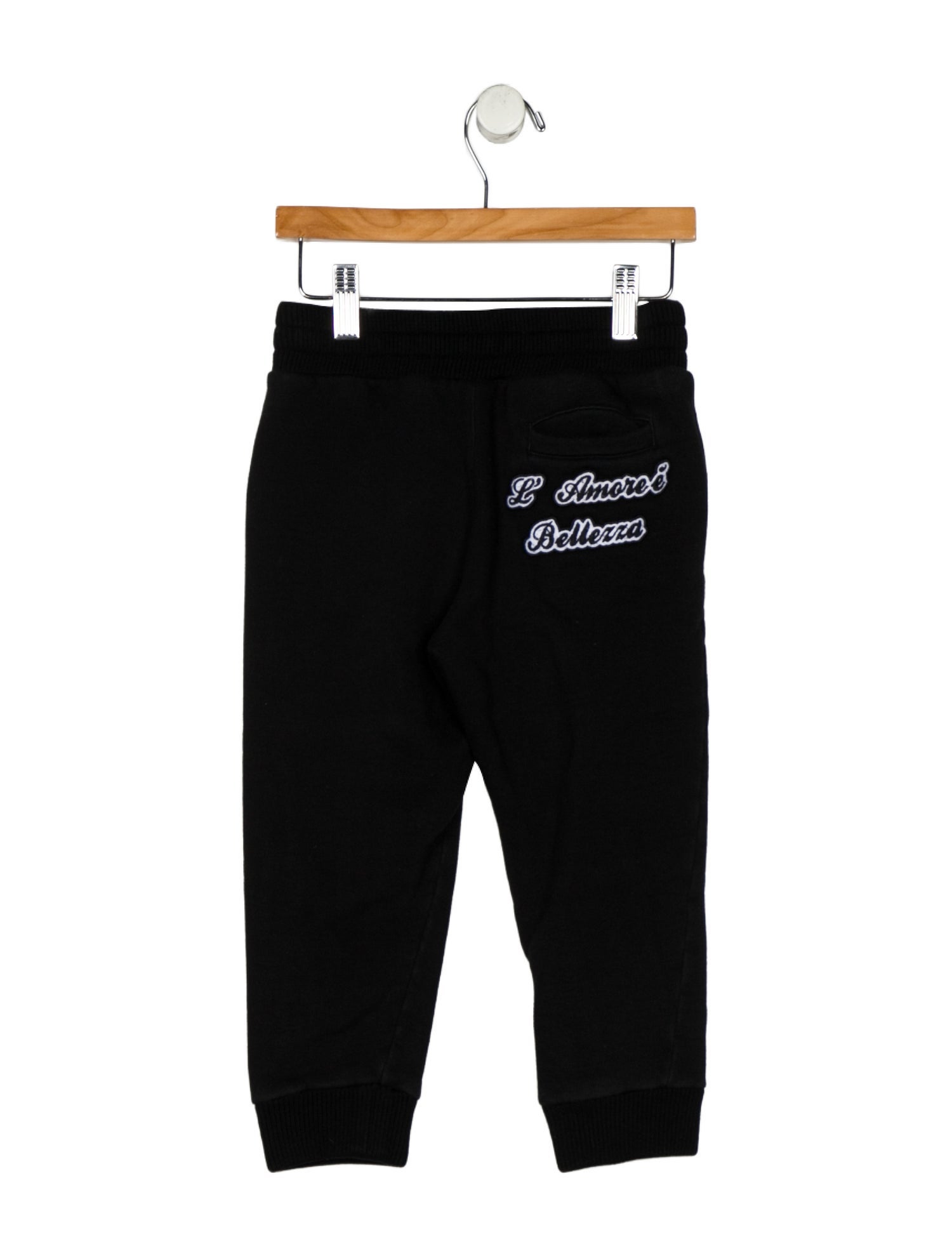 Dolce & Gabbana Cotton black and white patterned sweatpants with drawstring waist