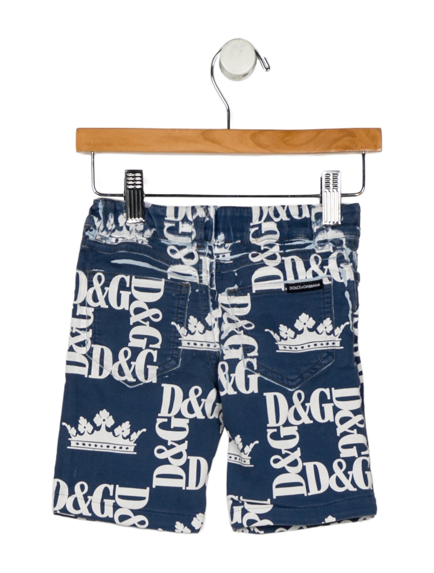 Dolce & Gabbana Blue and white patterned pants with zip and button closure