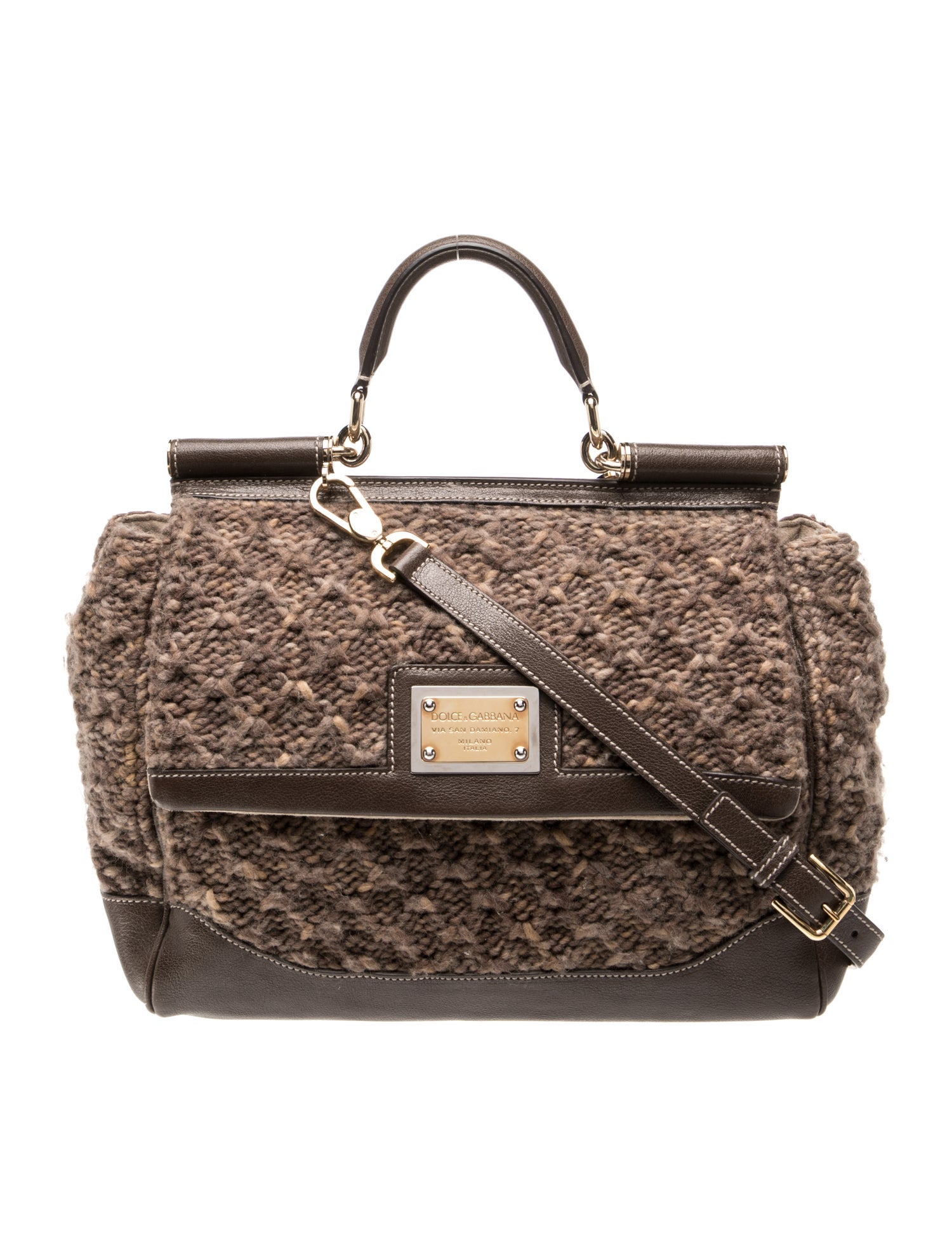 Dolce & Gabbana Crochet Wool Miss Sicily Satchel